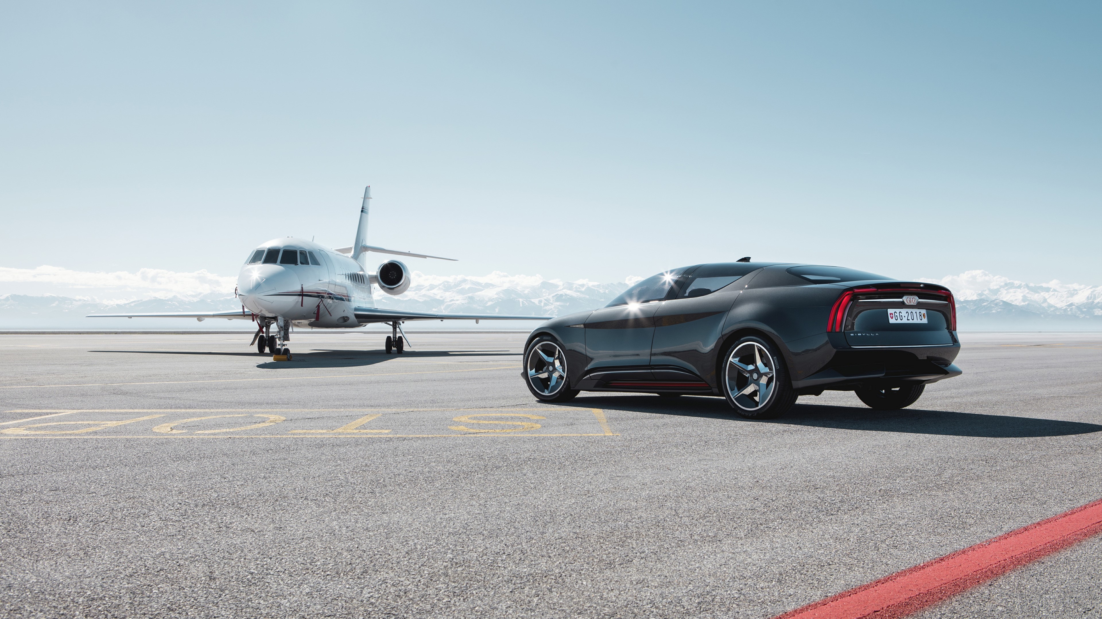 GFG Sibylla 2018 concept car and private jet HD Wallpaper