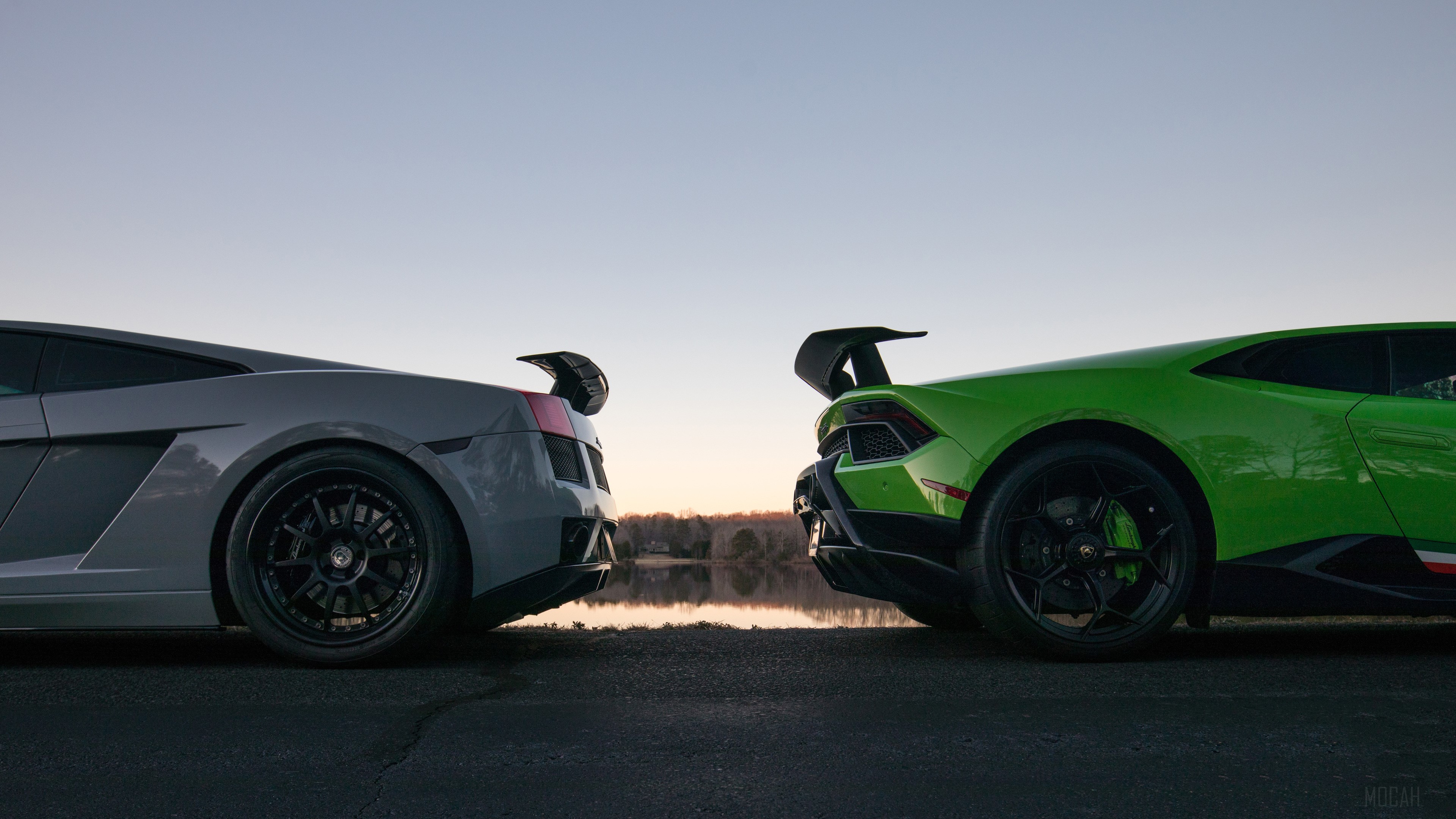 Lamborghini Huracan and Gallardo Rear 4K HD Wallpaper