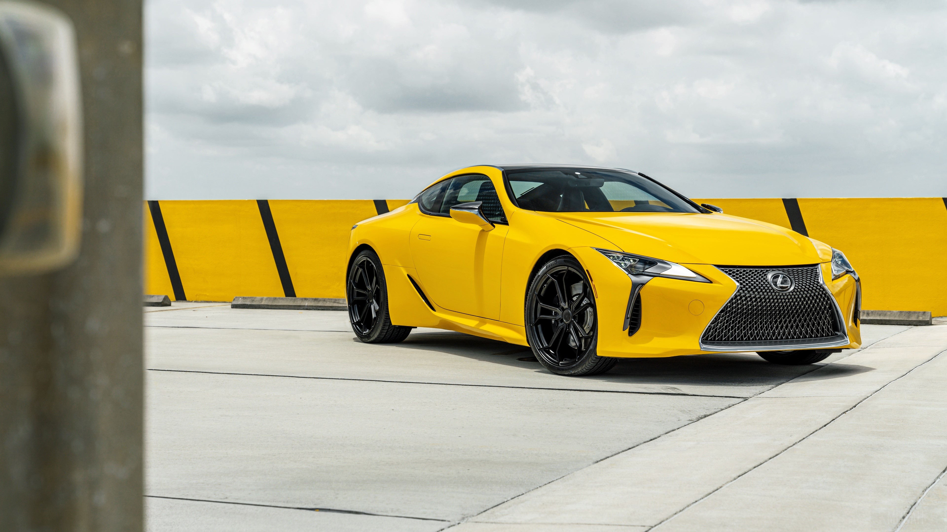 Yellow Lexus LC 500 4K HD Wallpaper