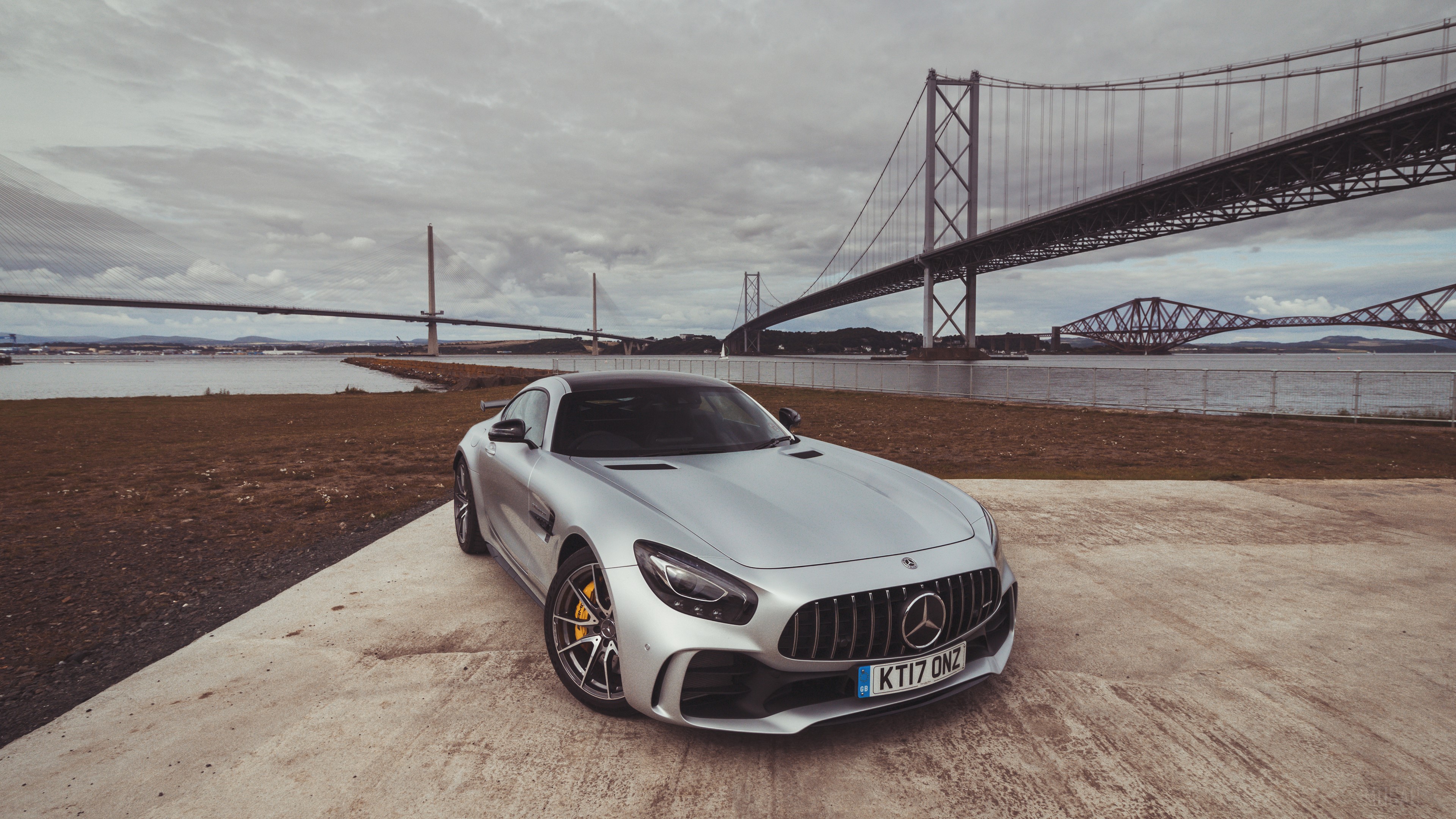 Silver Mercedes-AMG GT R 4K HD Wallpaper