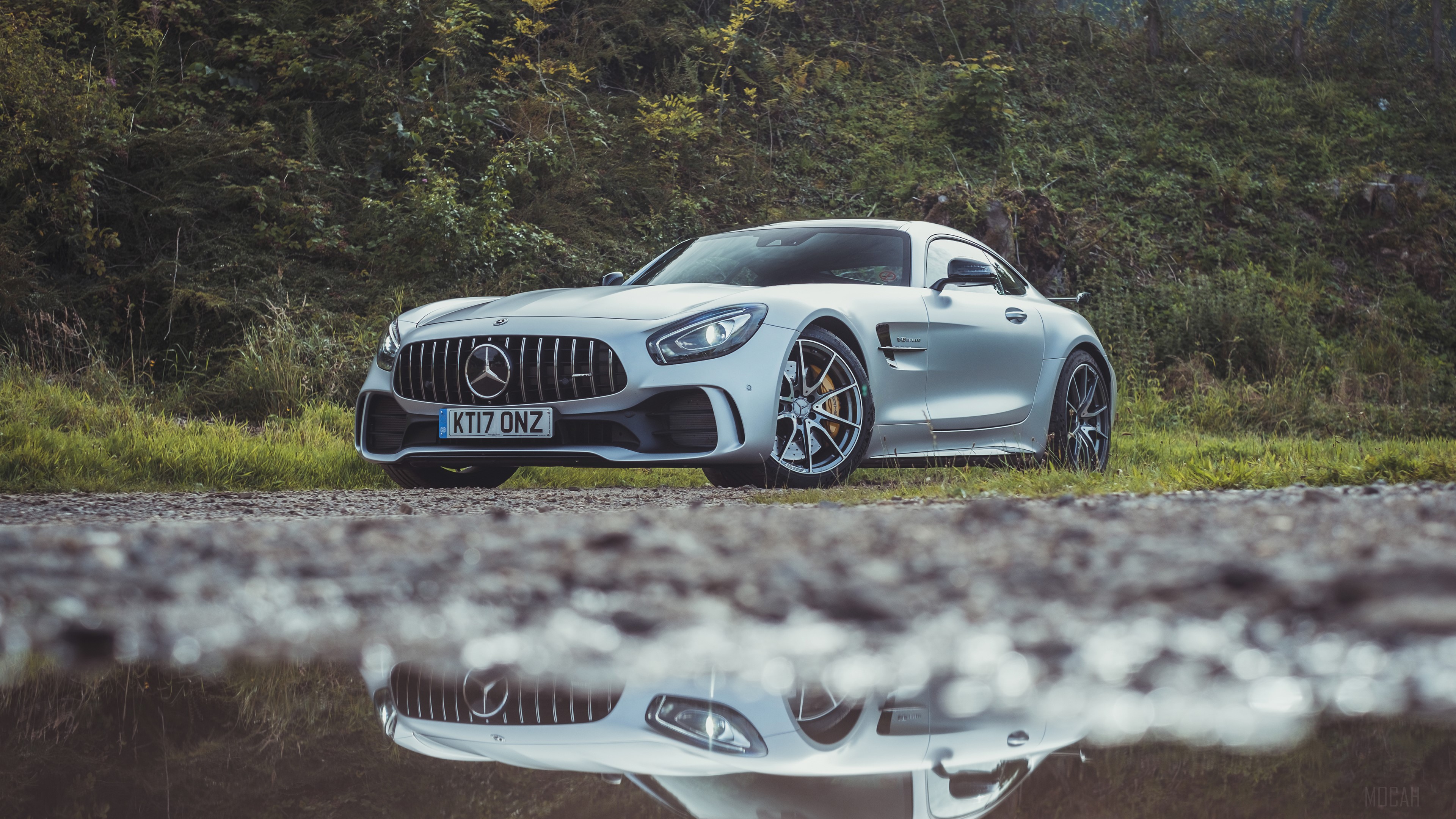 Silver Mercedes-AMG GT R 4K HD Wallpaper