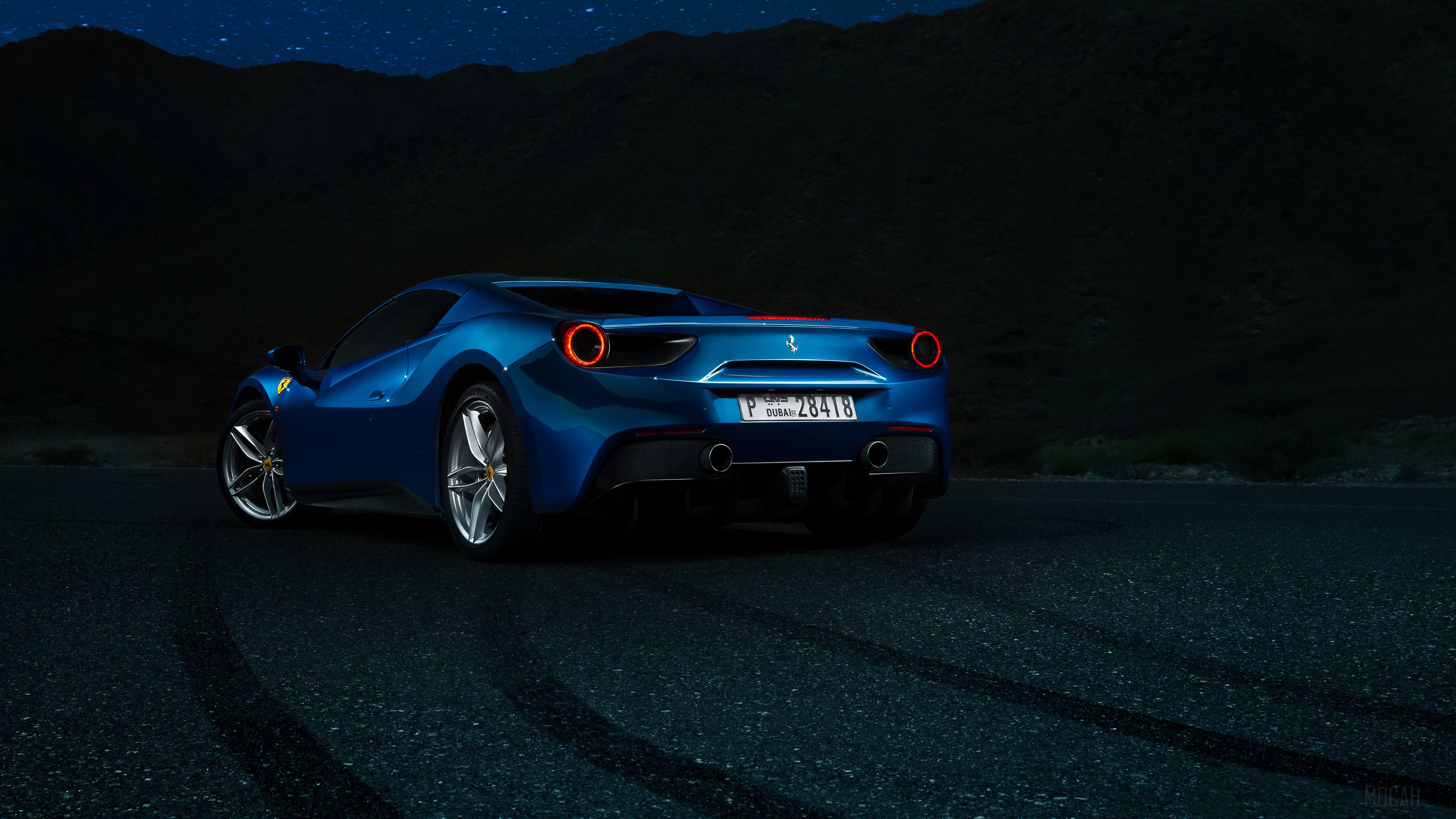 Blue Ferrari 488 Spyder 2018 4K HD Wallpaper