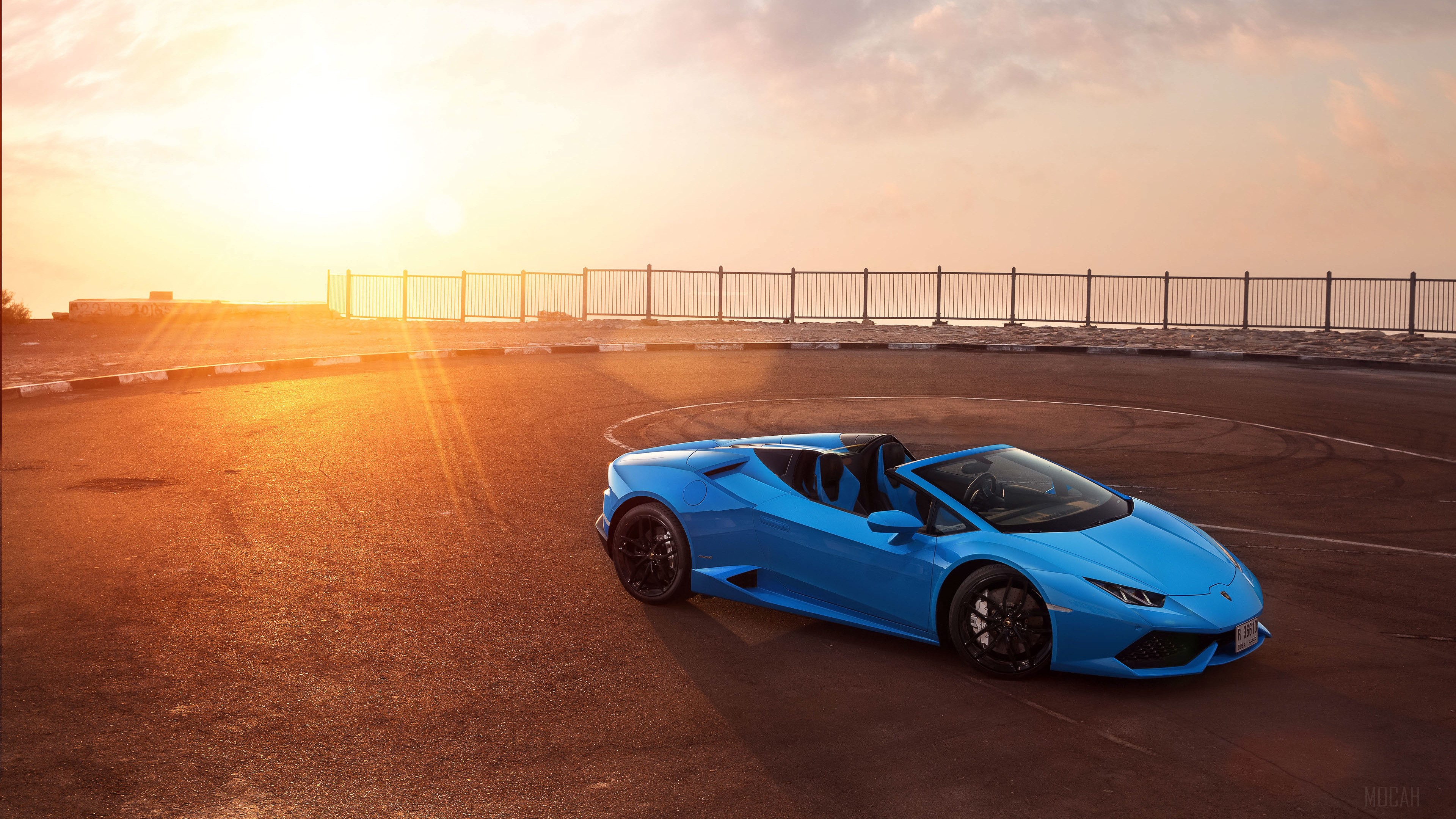 Blue Lamborghini Huracan Spyder 2018 4K HD Wallpaper