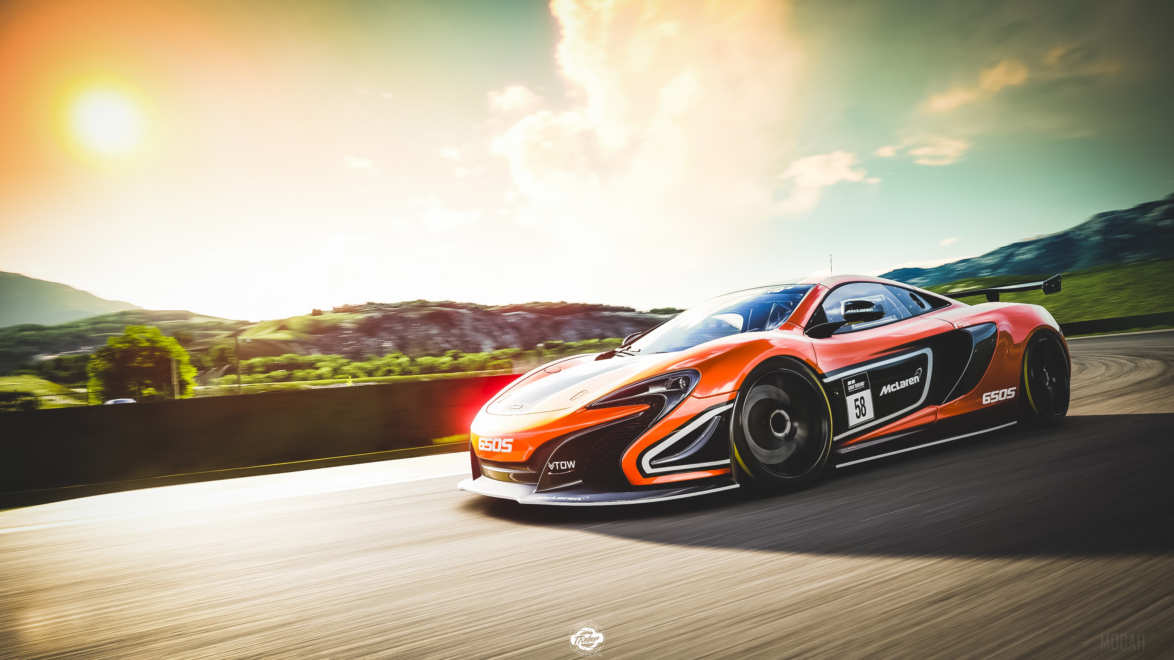 McLaren 650S race car on a track HD Wallpaper