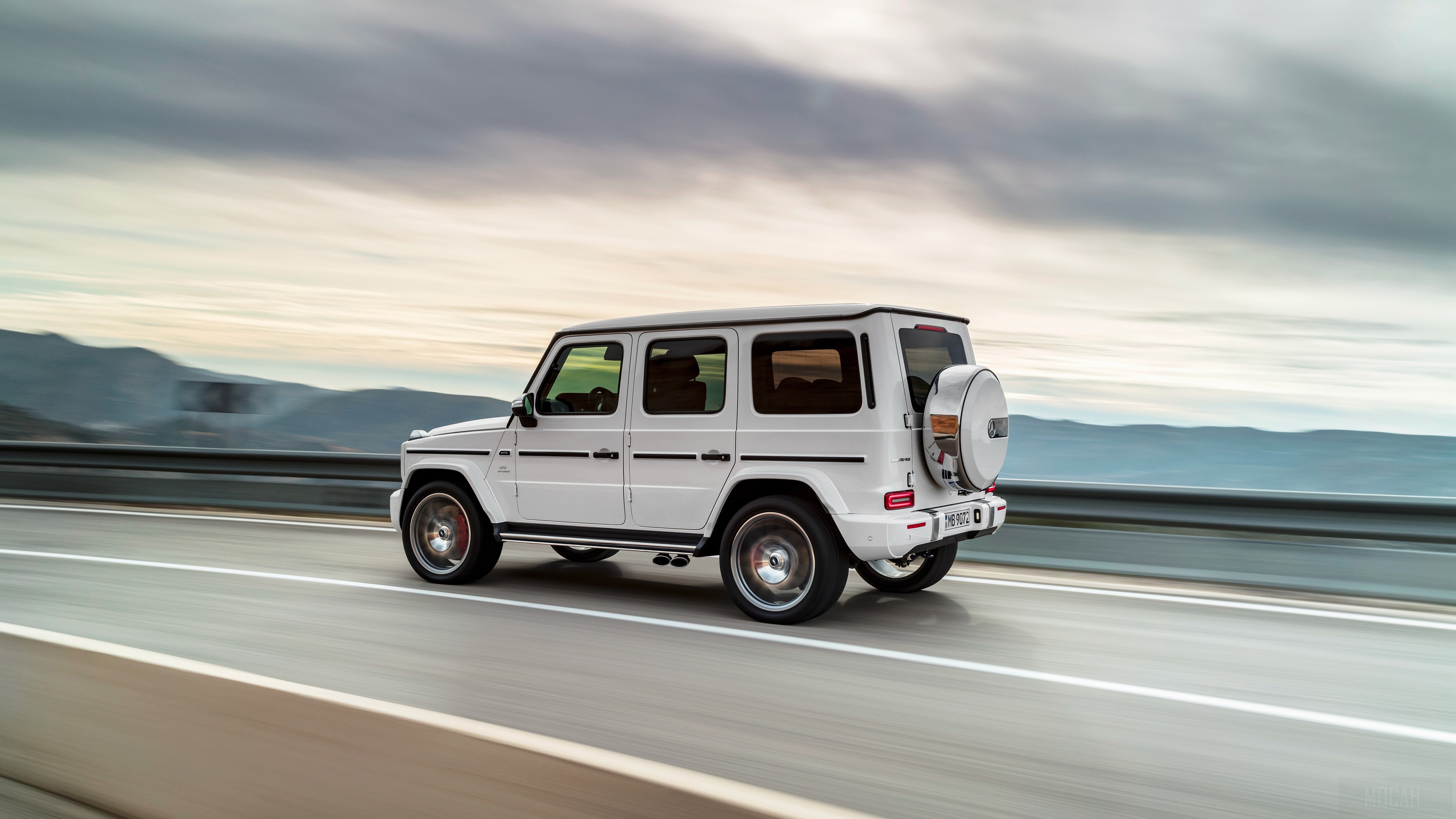 White Mercedes AMG G 63 2018 4K HD Wallpaper