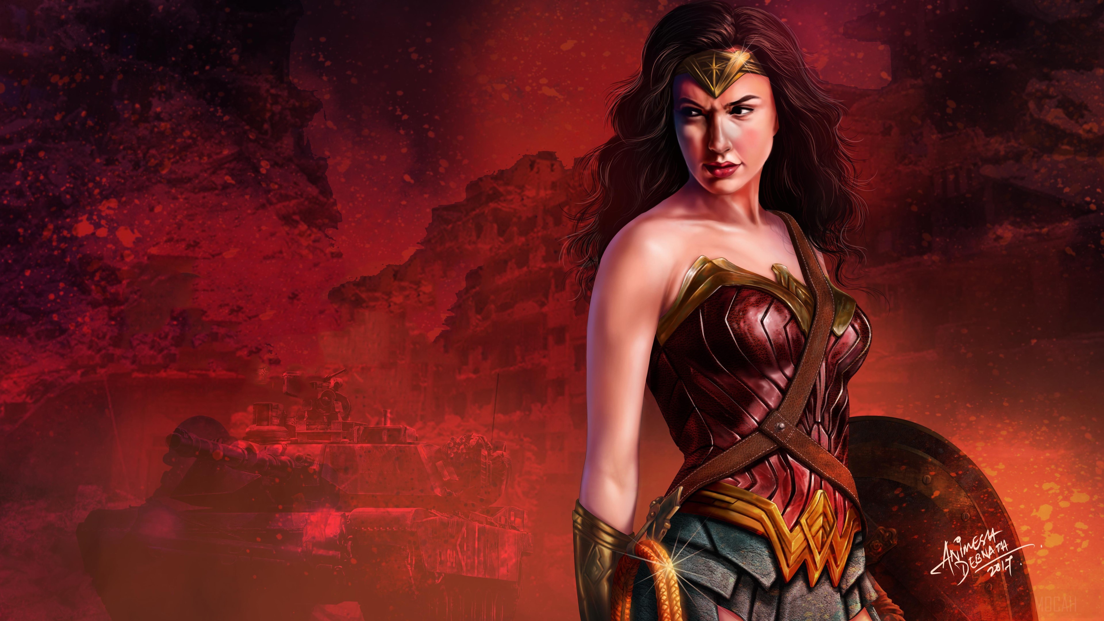 Wonder Woman Gal Gadot Art HD Wallpaper