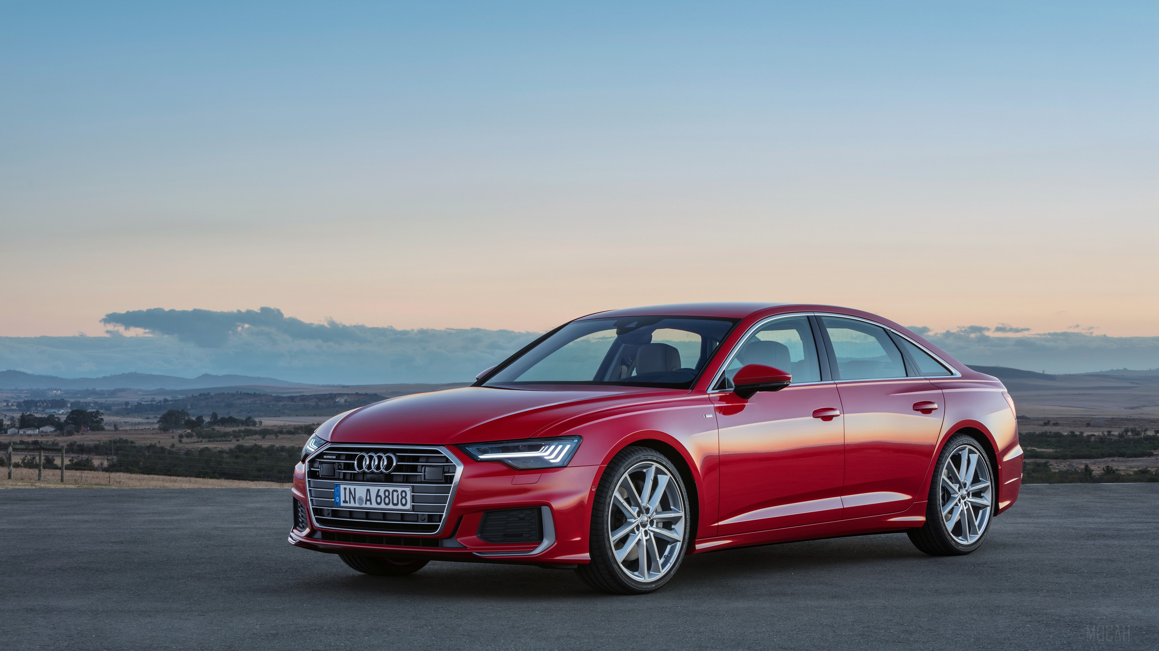 Red Audi A6 55 TFSI Quattro S 4K HD Wallpaper