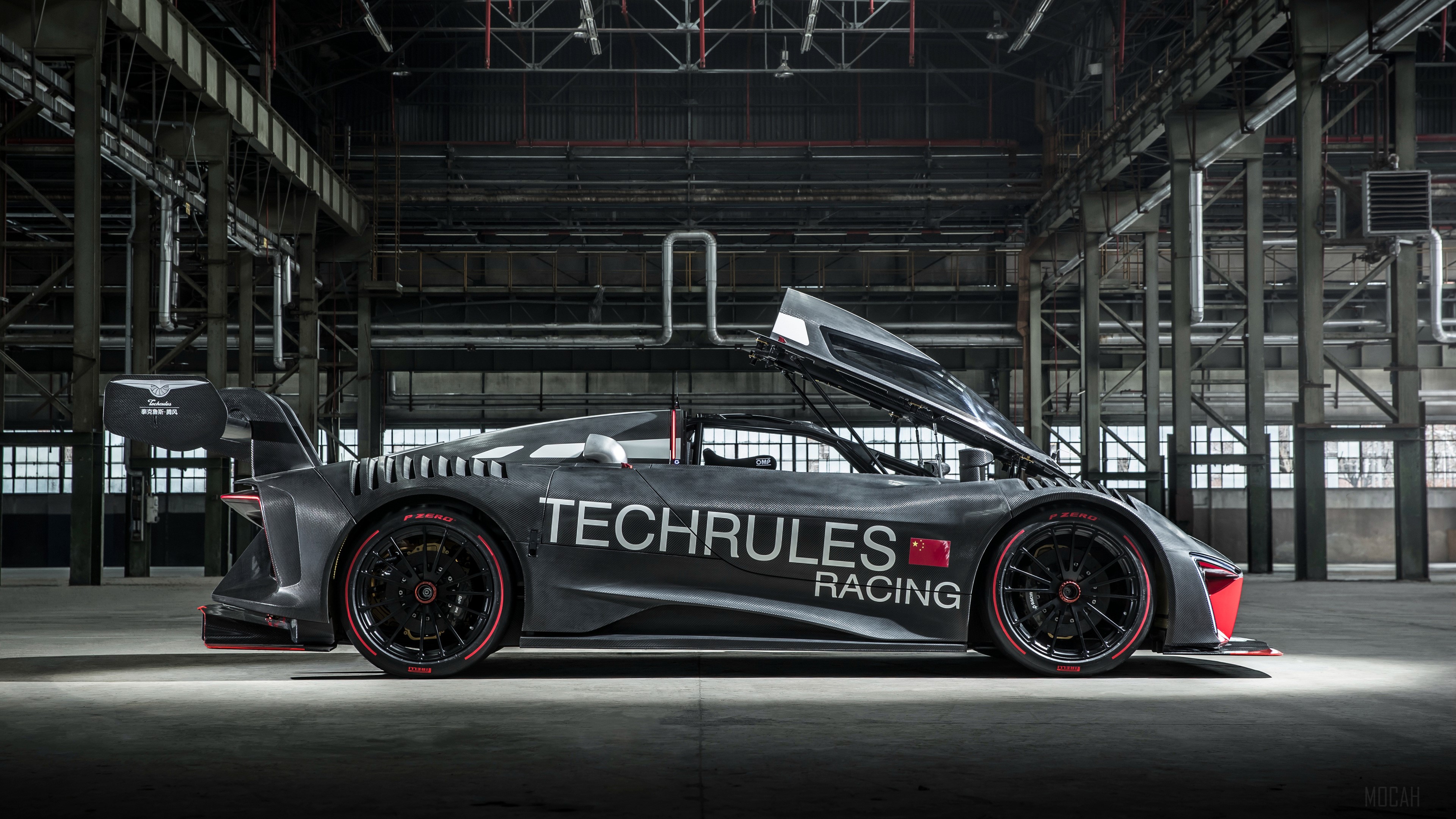 Techrules Ren RS 2018 with Bonnet Open 4K HD Wallpaper