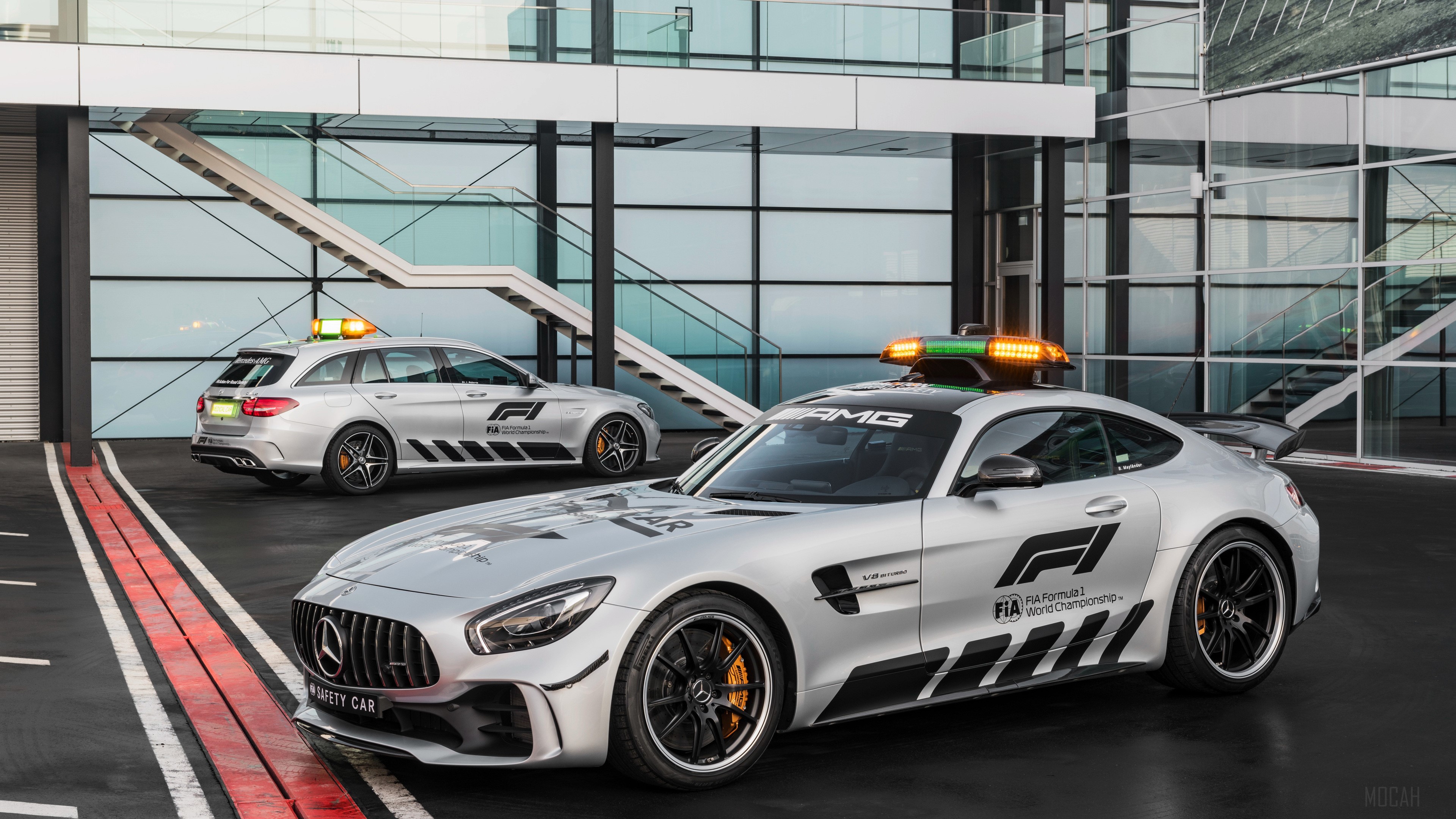 Mercedes-AMG GT R and C-Class Estate F1 Safety Cars 2018 4K HD Wallpaper