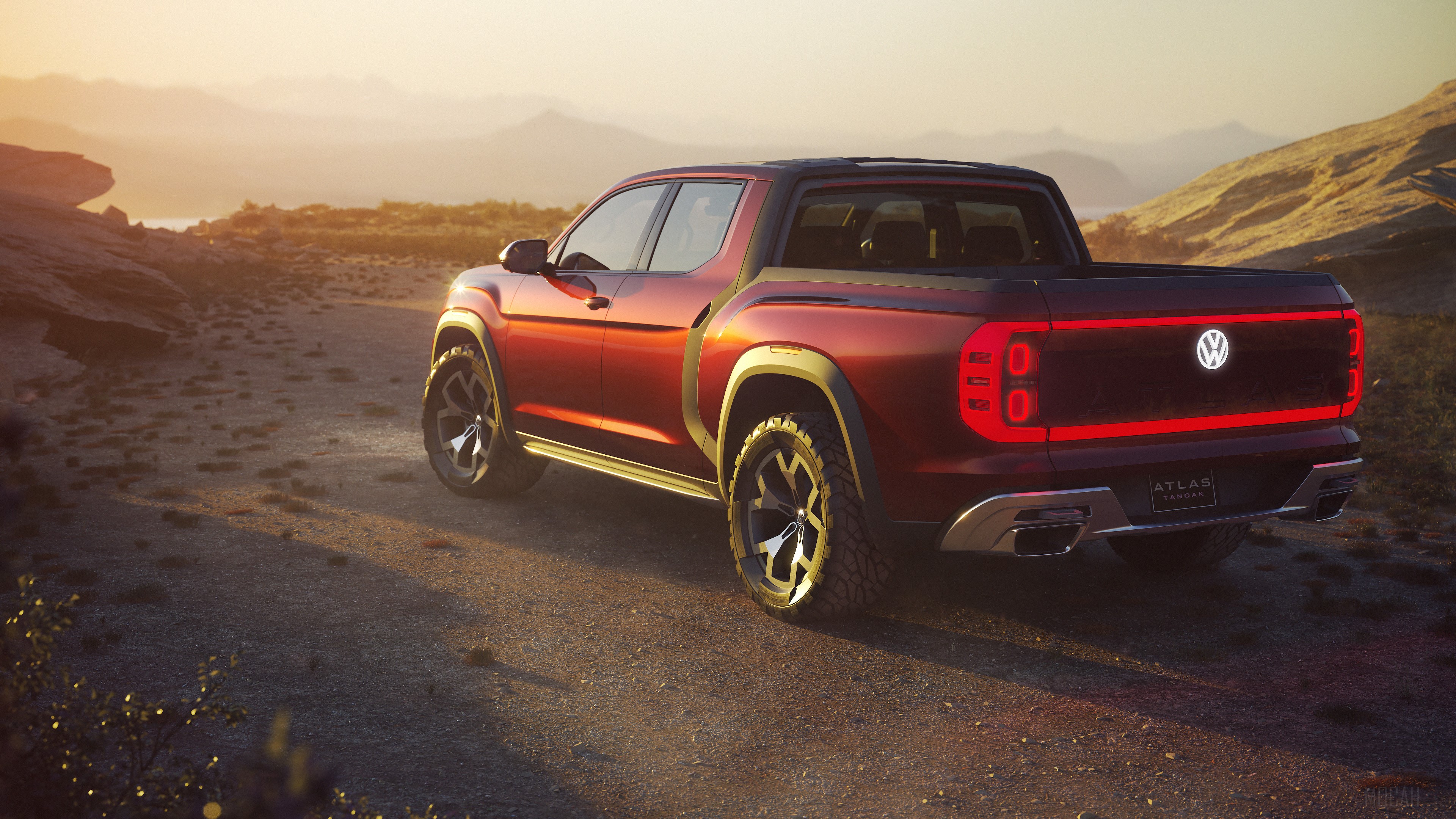 Volkswagen Atlas Tanoak Pickup Truck Concept 2018 Rear HD Wallpaper