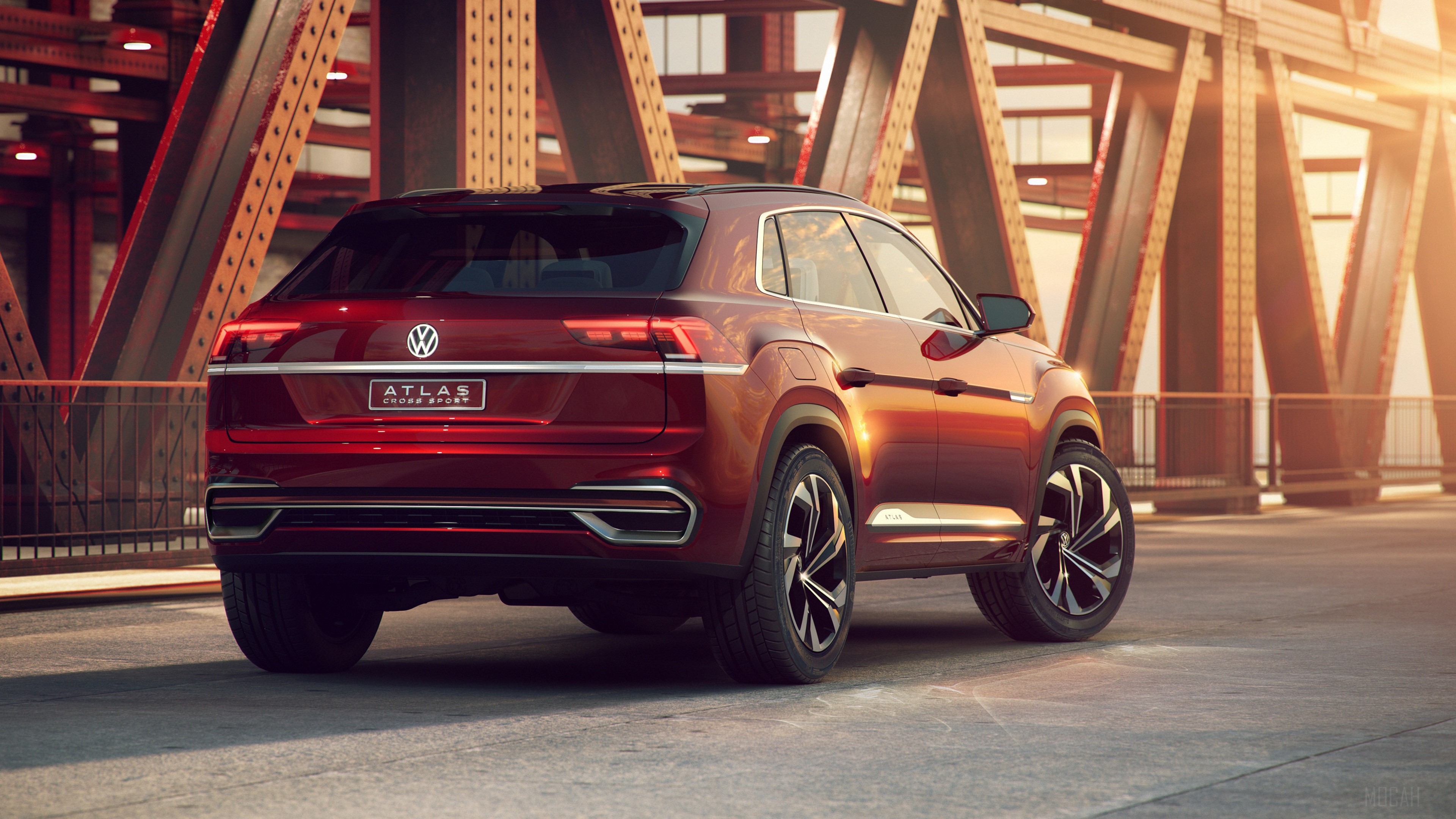 Volkswagen Atlas Cross Sport Concept 2018 Rear HD Wallpaper