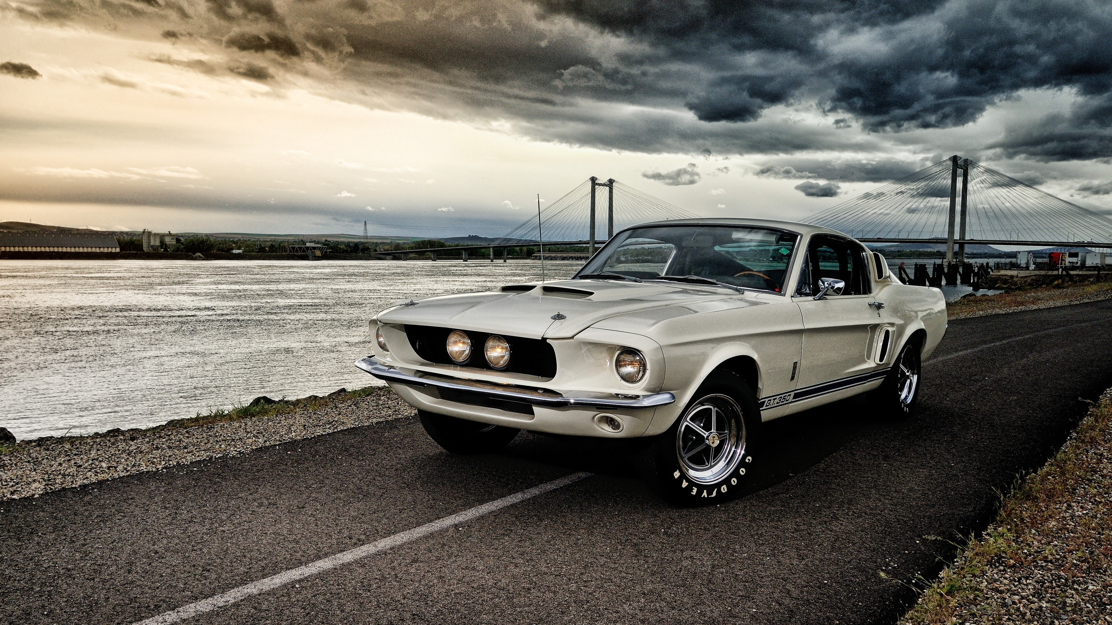 White Ford Mustang GT350 4K HD Wallpaper