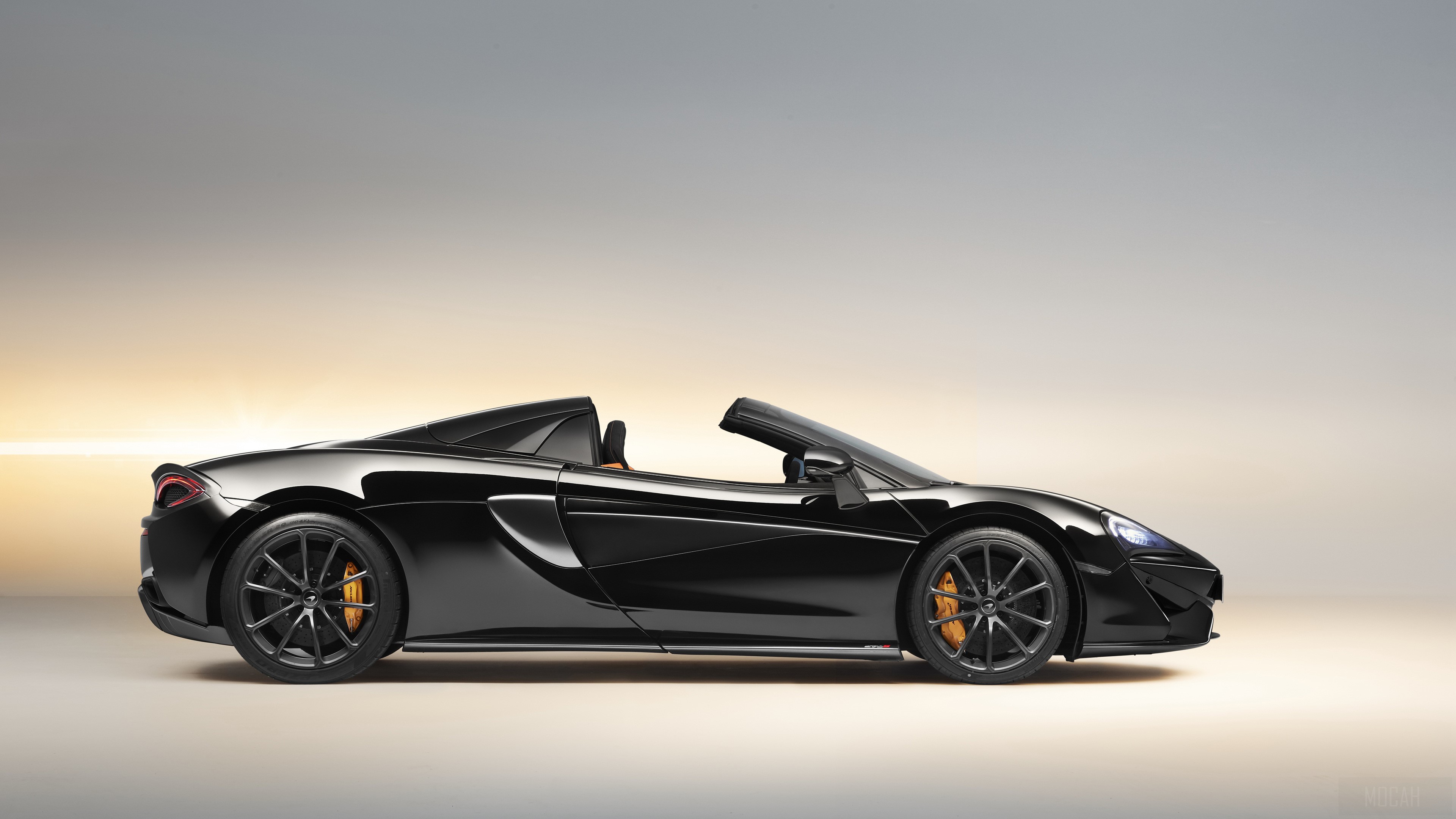 Black McLaren 570S Spider Design Edition 2018 4K HD Wallpaper