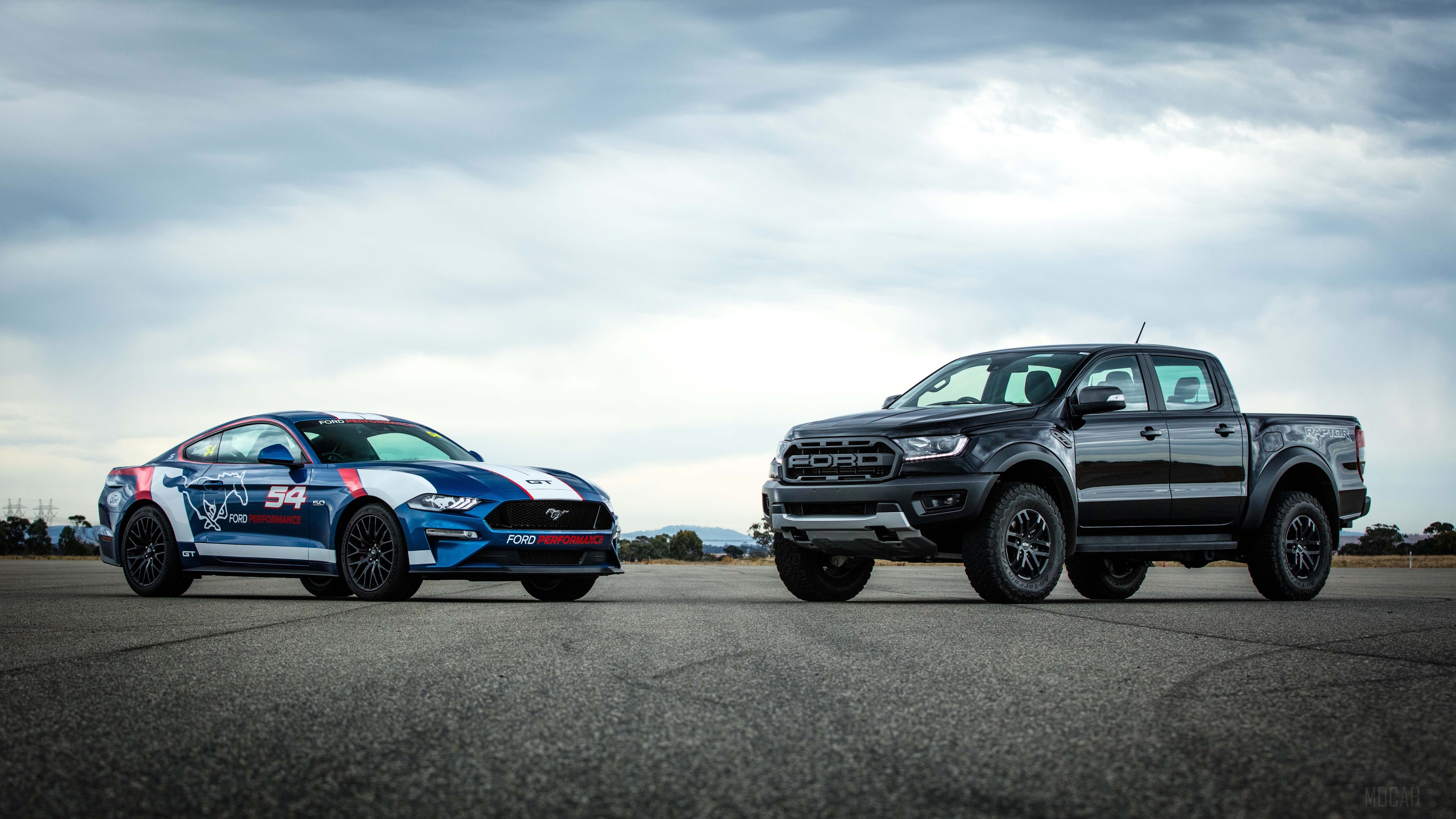 Ford Mustang GT and Ford Ranger 4K HD Wallpaper