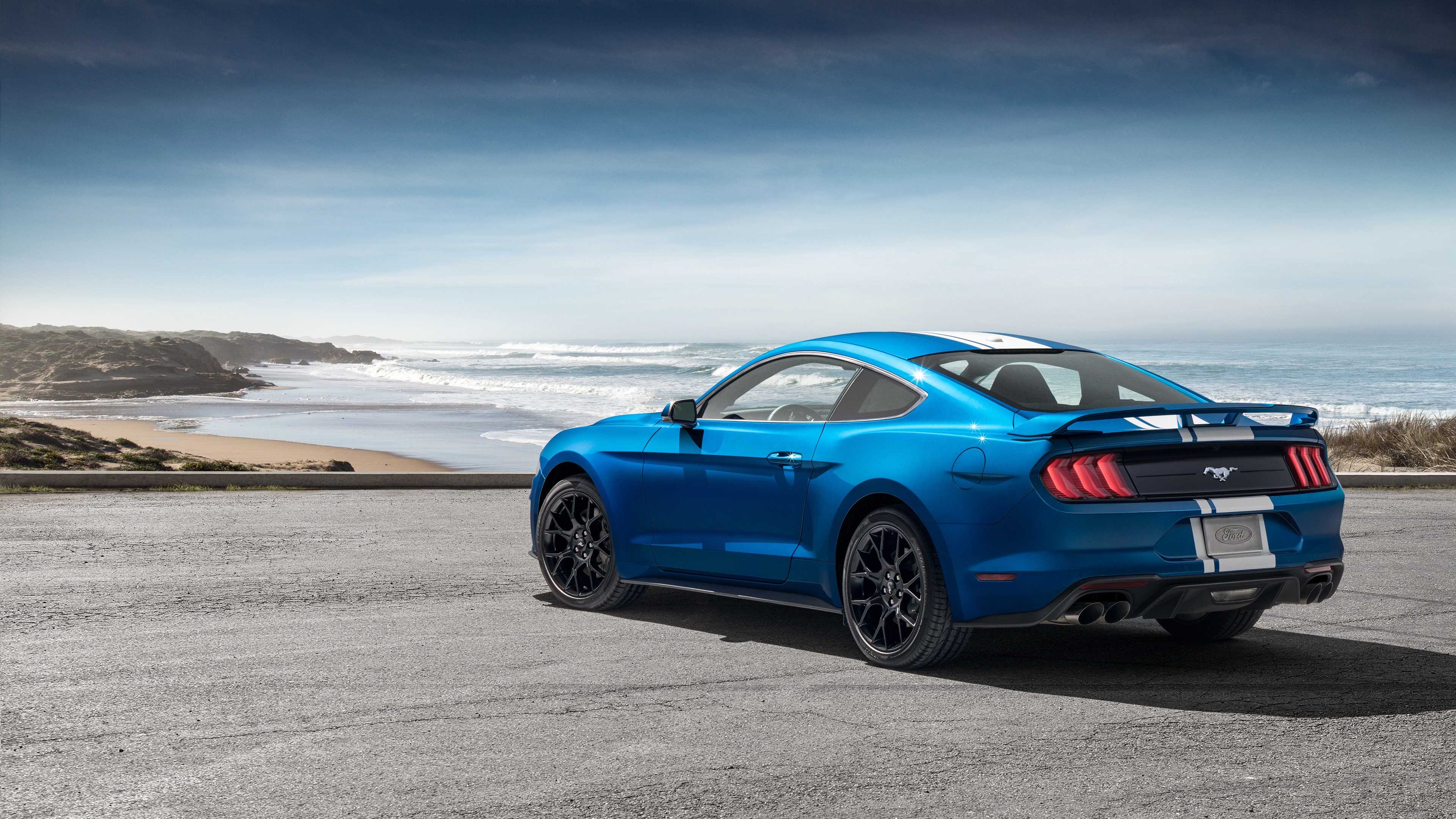 Blue 2018 Ford Mustang EcoBoost Performance Pack 1 HD Wallpaper