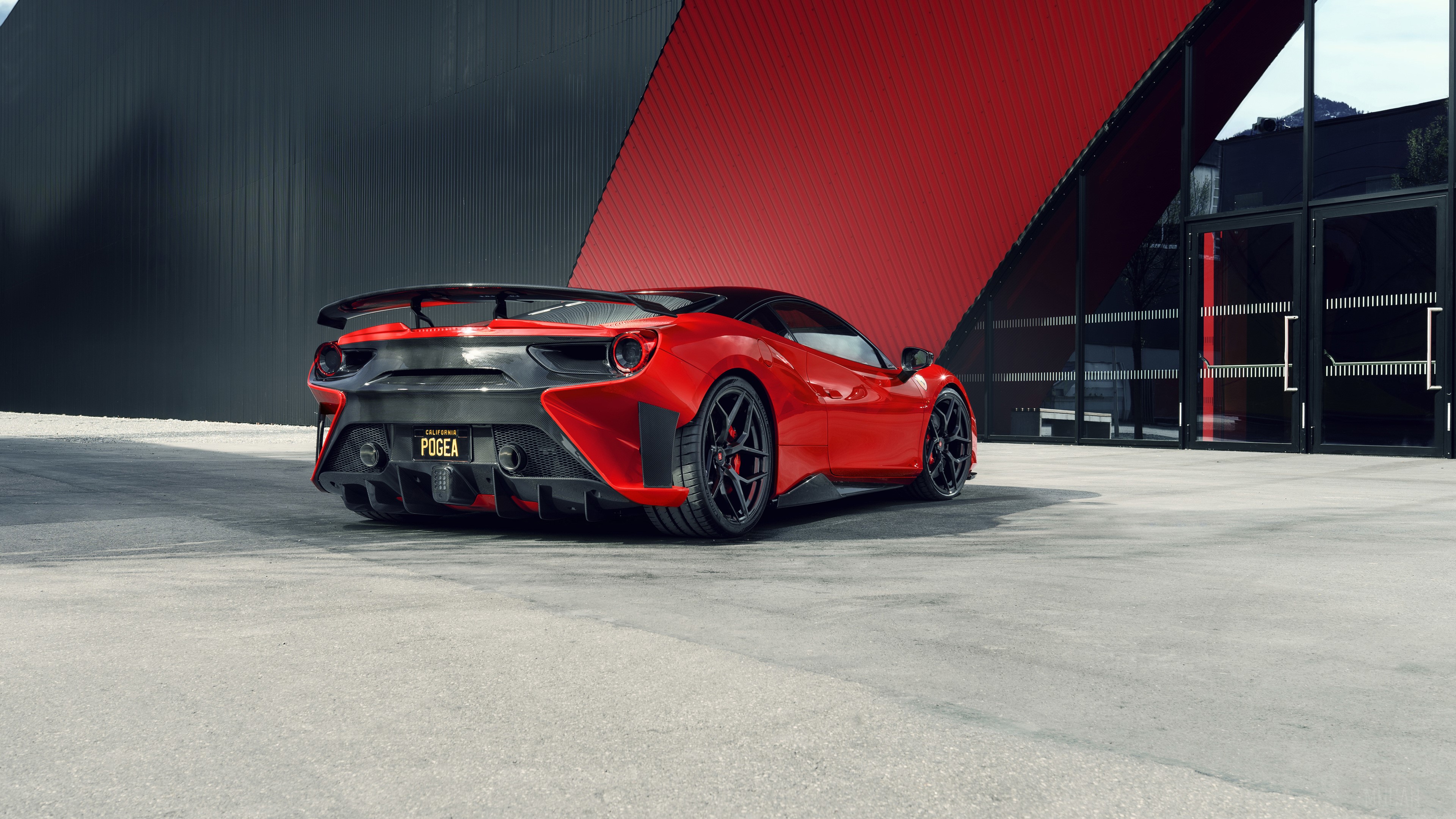 Pogea Racing FPlus Corsa Ferrari 488 Rear HD Wallpaper