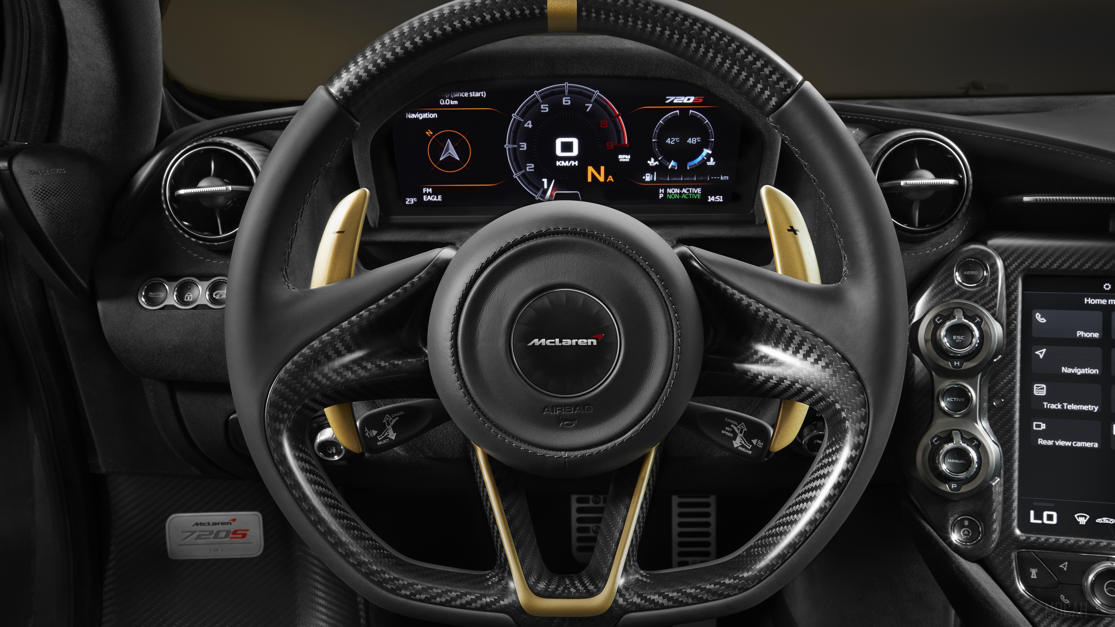 McLaren 720S Steering Wheel Interior 4K HD Wallpaper