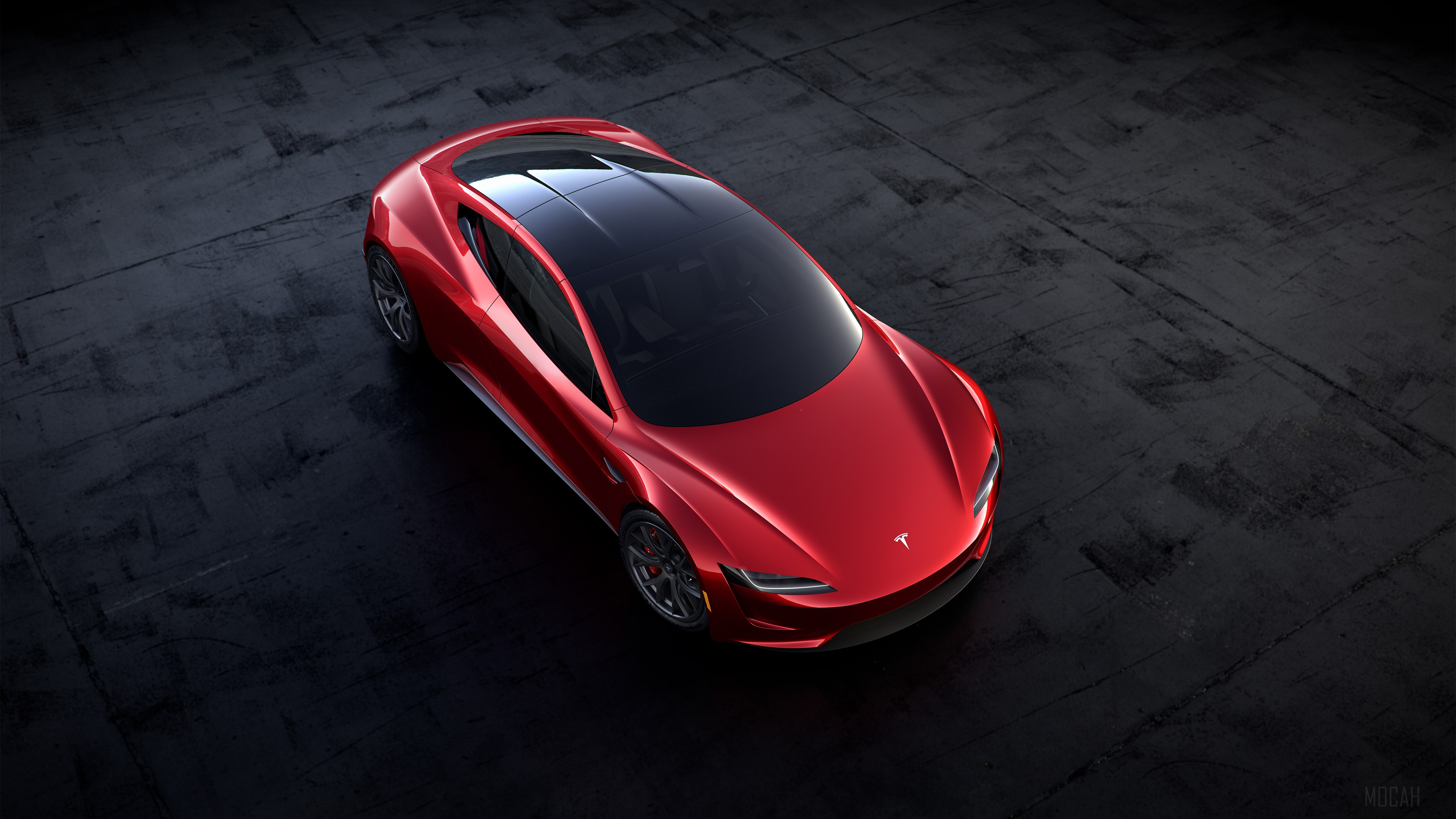 Red Tesla Roadster 2018 4K HD Wallpaper
