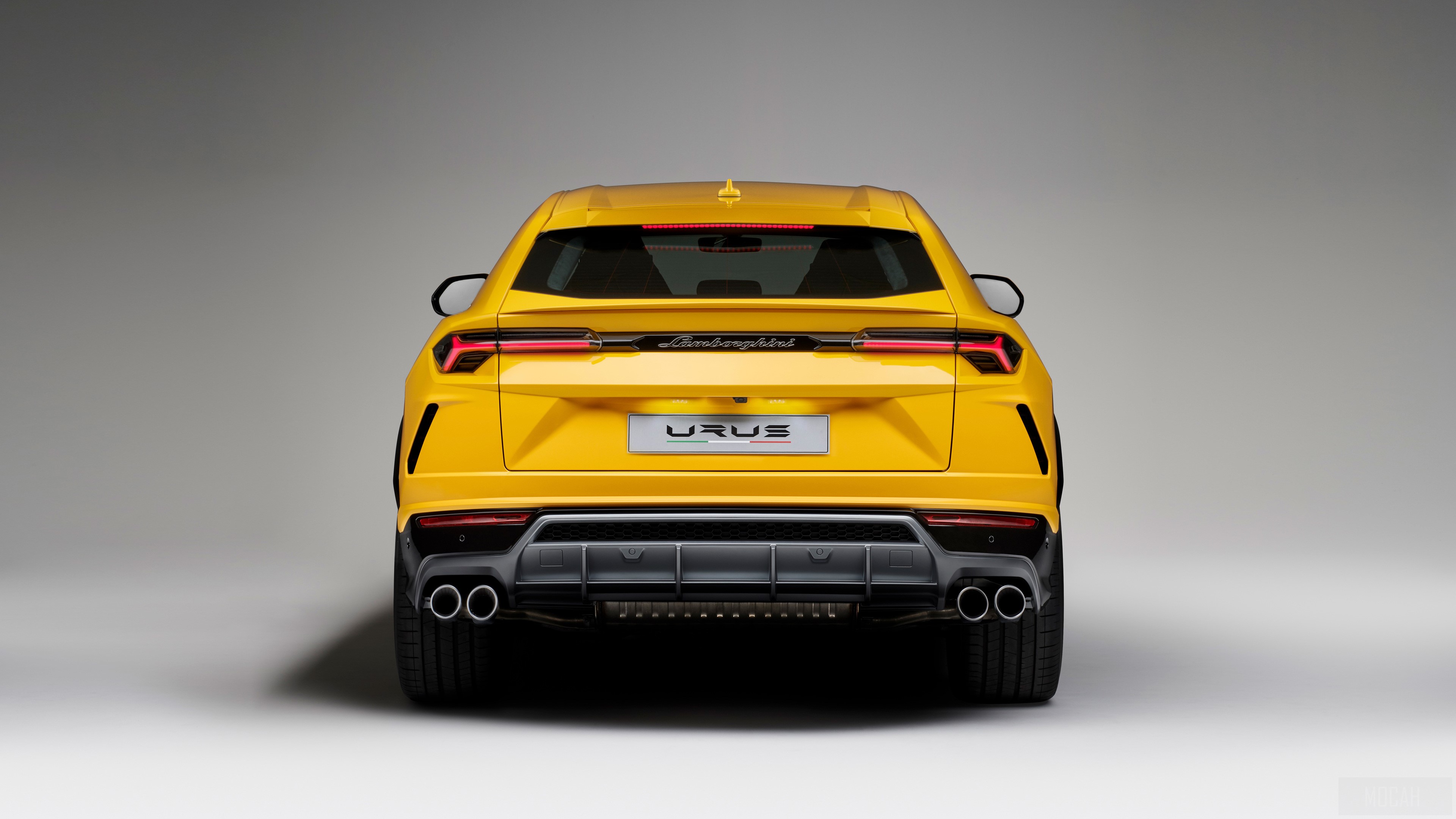 Yellow Lamborghini Urus Rear View 4K HD Wallpaper