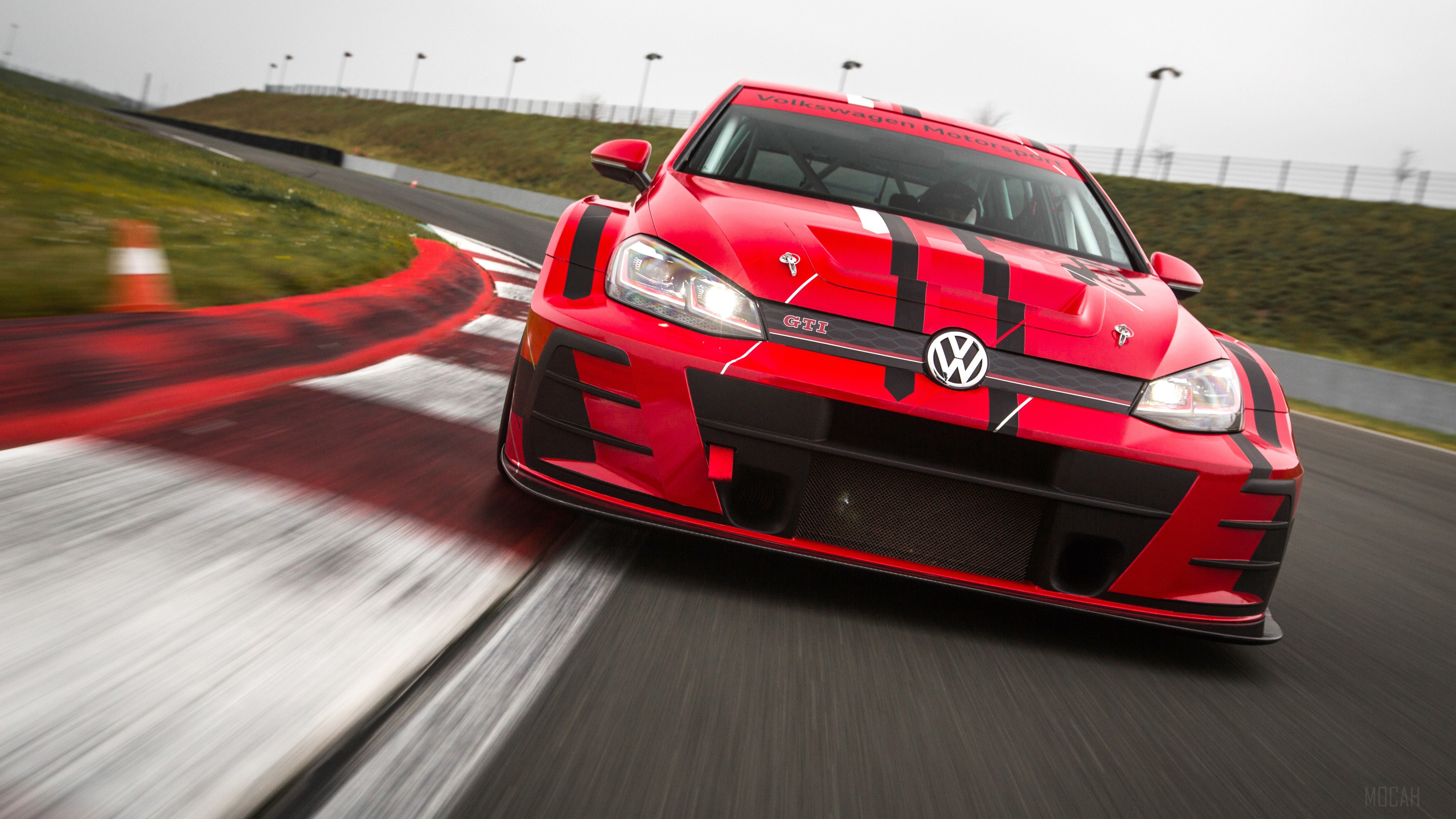 2018 Volkswagen Golf GTI TCR Race Car on Track HD Wallpaper