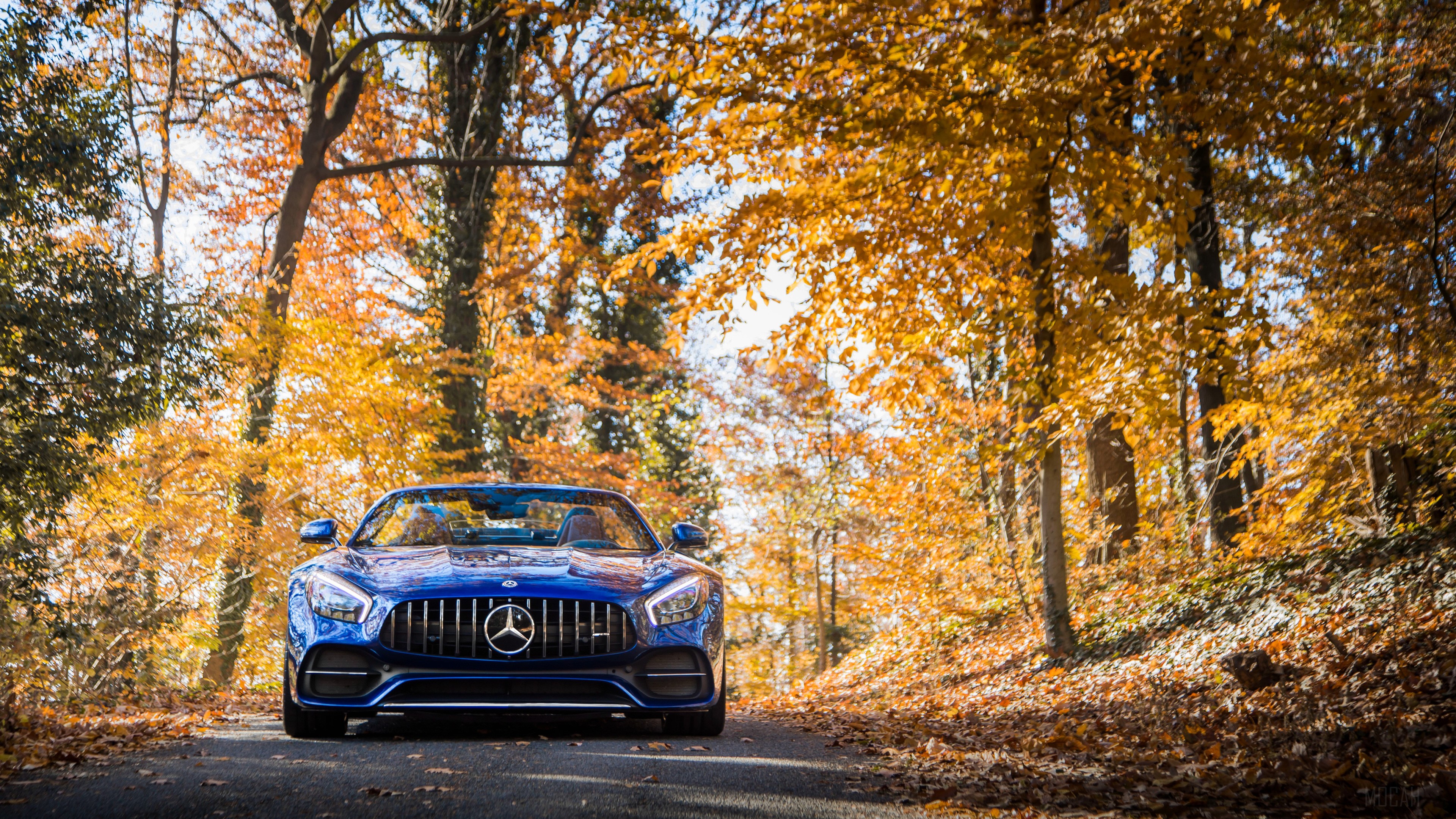 Blue Mercedes AMG GT C Roadster 2018 4K HD Wallpaper