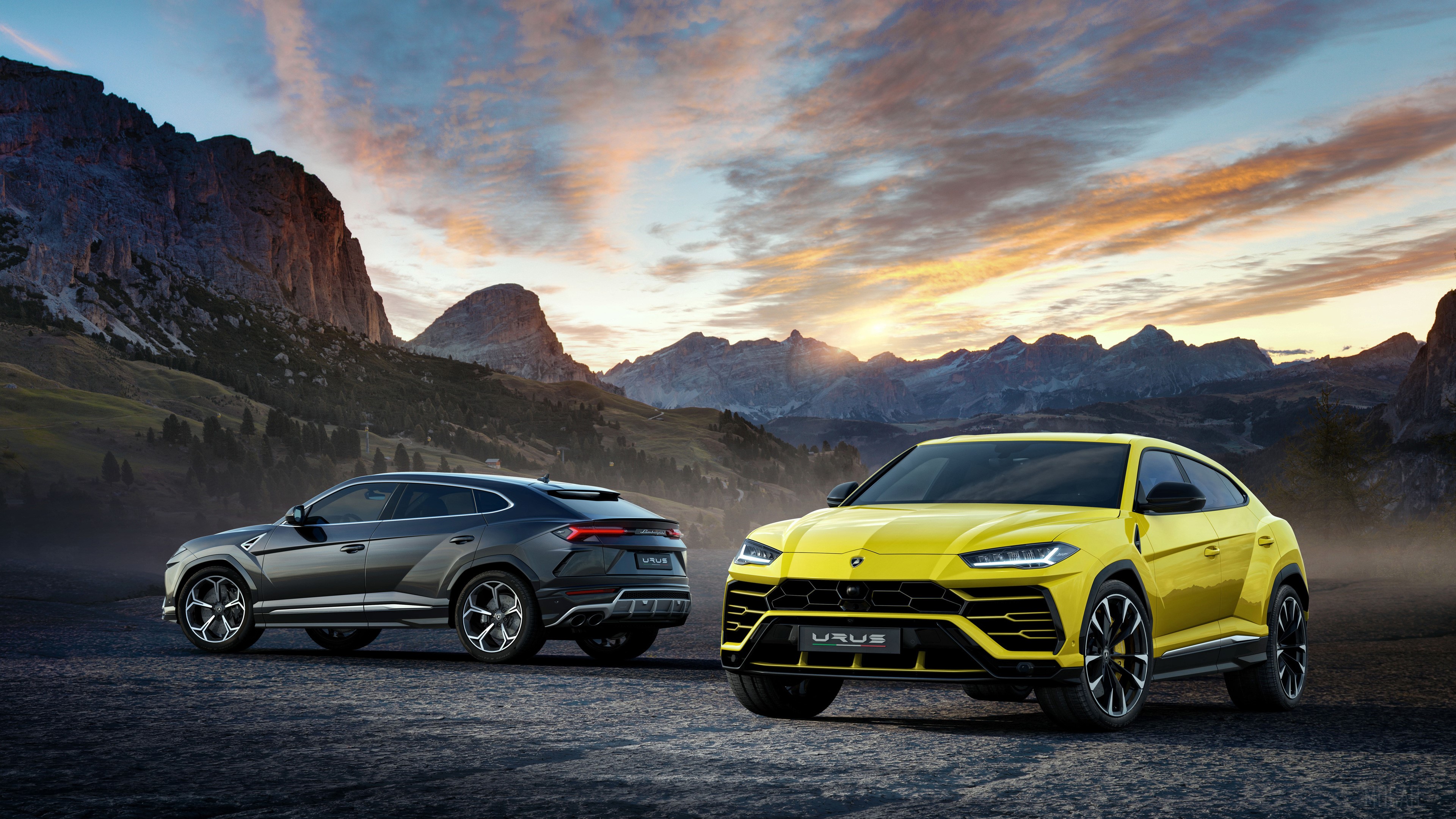 Lamborghini Urus SUVs in Mountains 4K HD Wallpaper