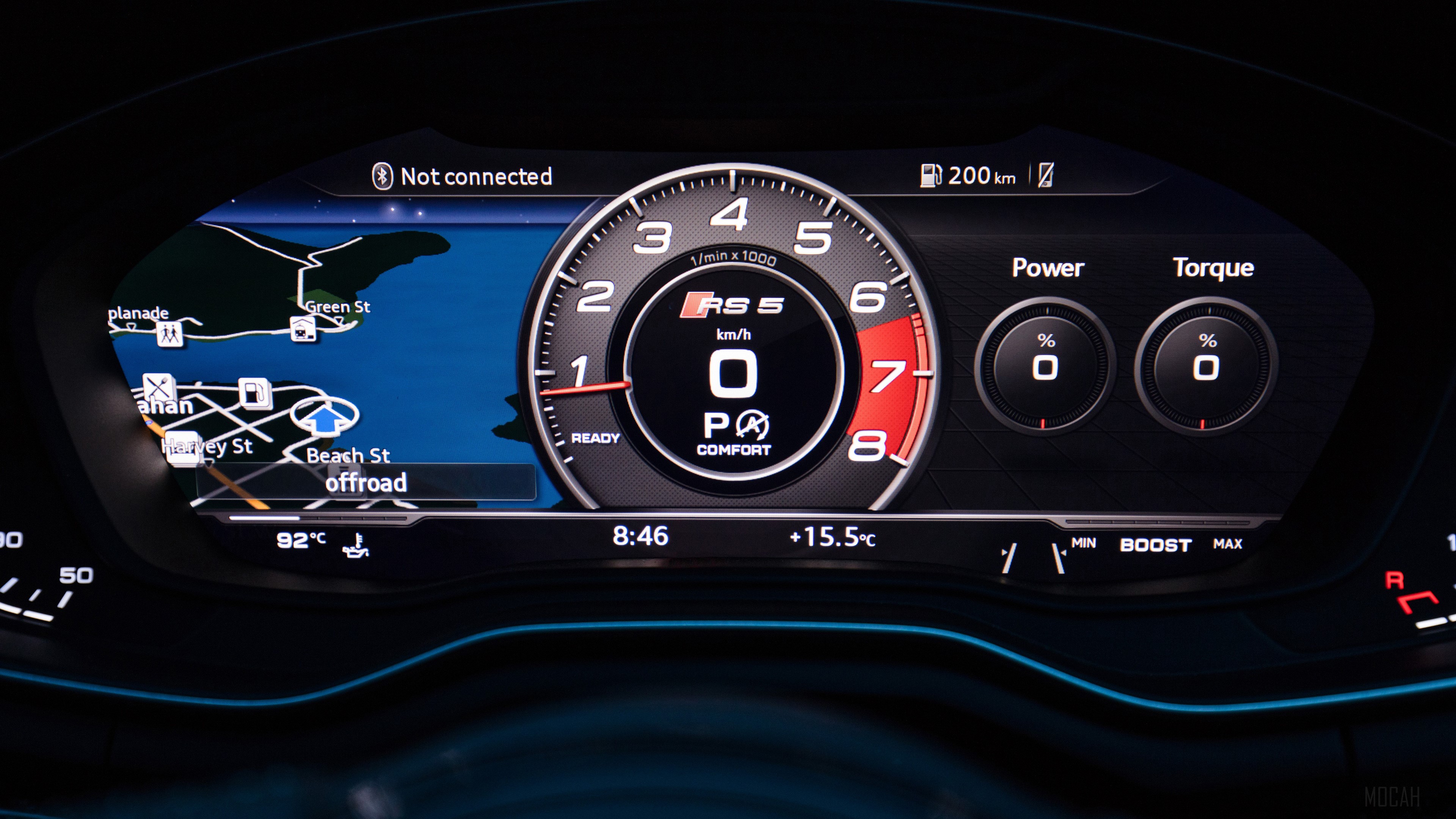 Audi RS5 Digital Dashboard with Navigation HD Wallpaper