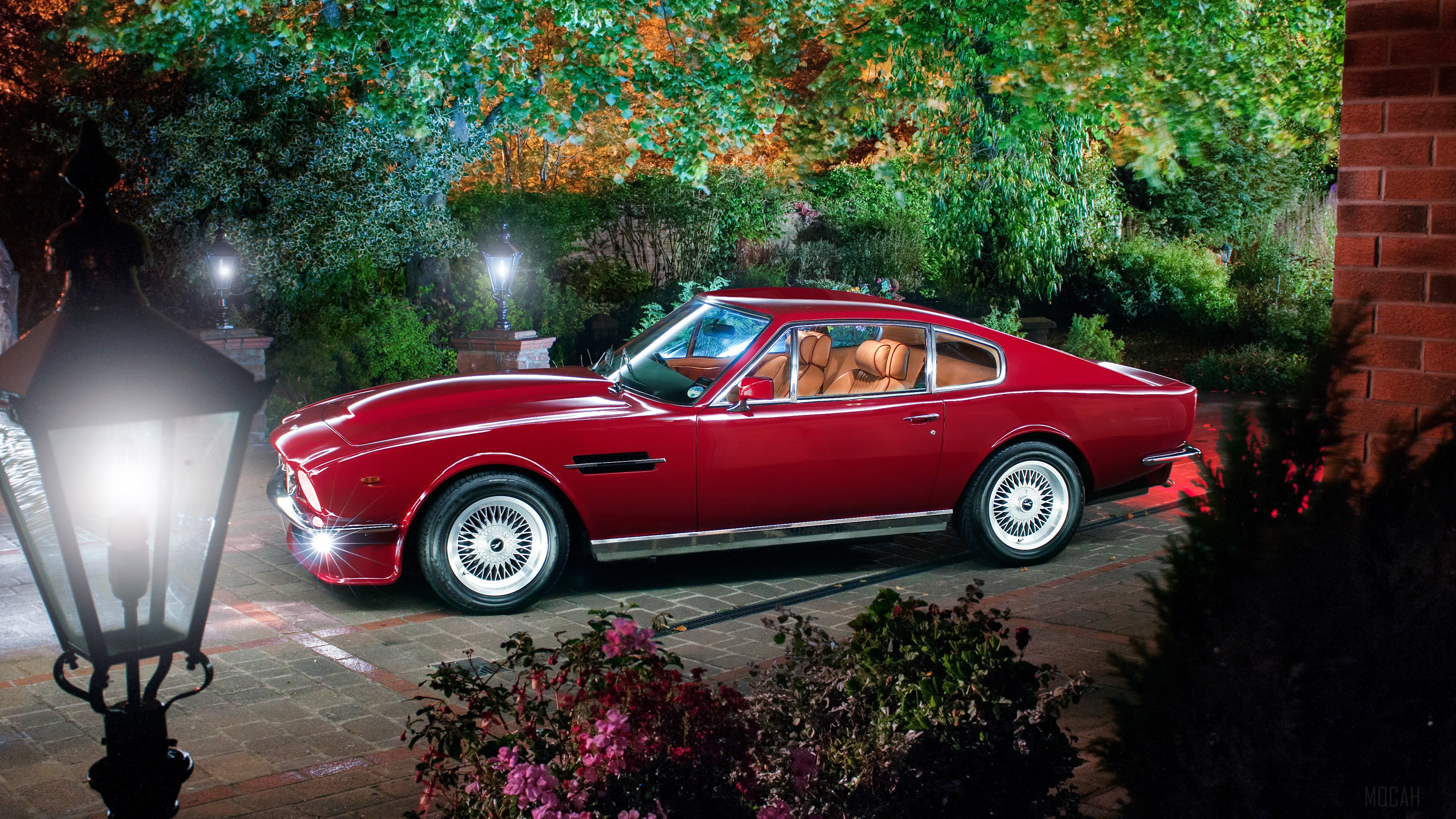 Red Aston Martin Retro Car 4K HD Wallpaper