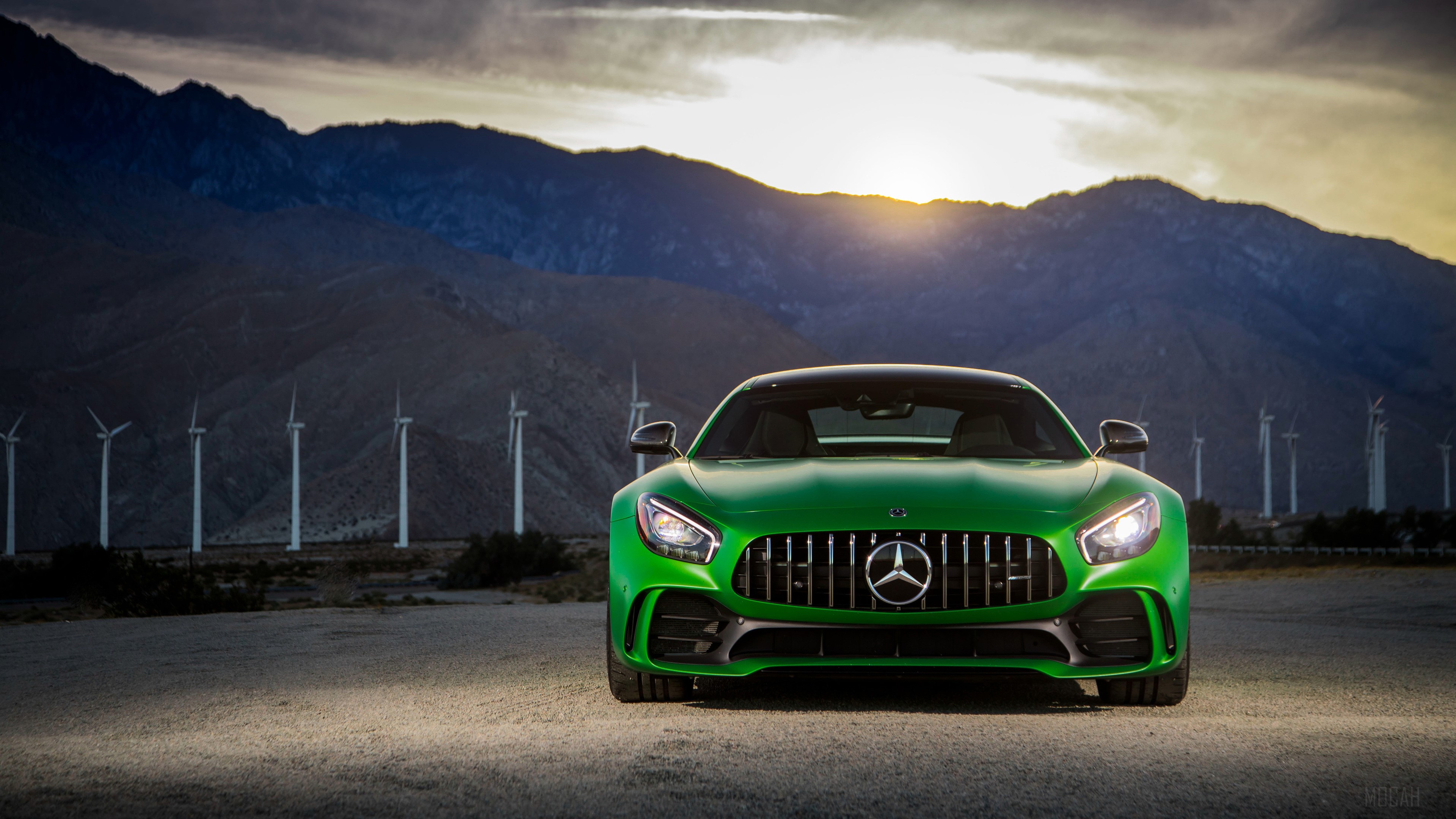 Green Mercedes AMG GT R 2018 4K HD Wallpaper