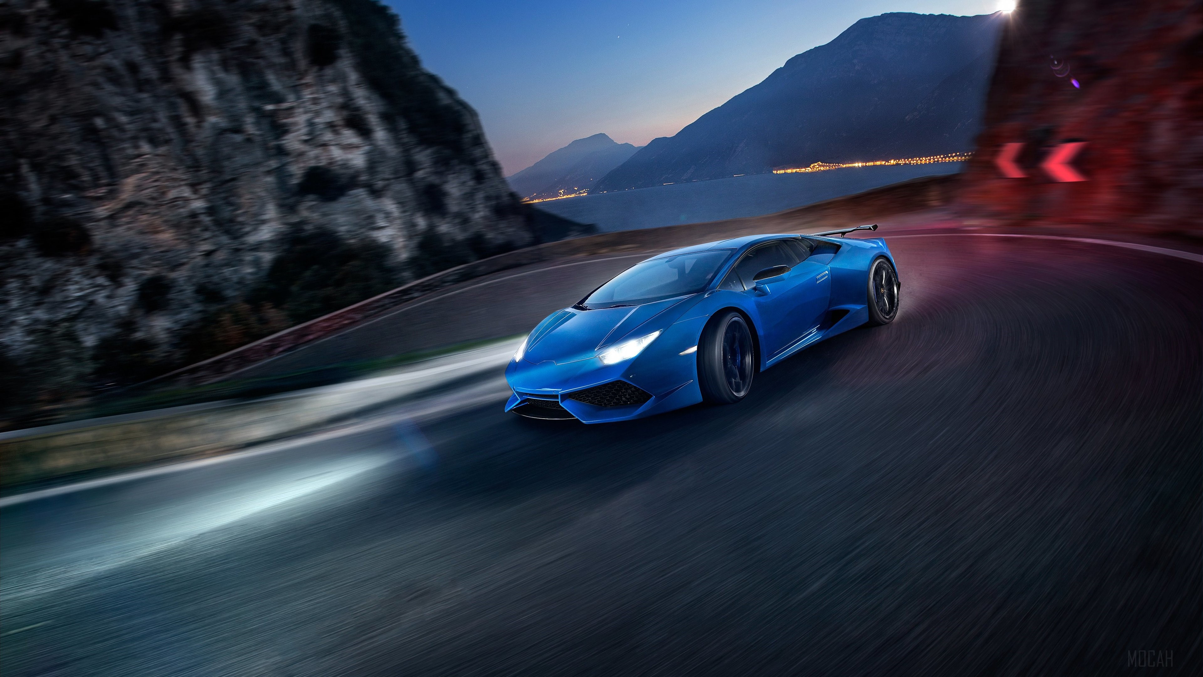 Novitec Torado Lamborghini Huracan on mountain road HD Wallpaper