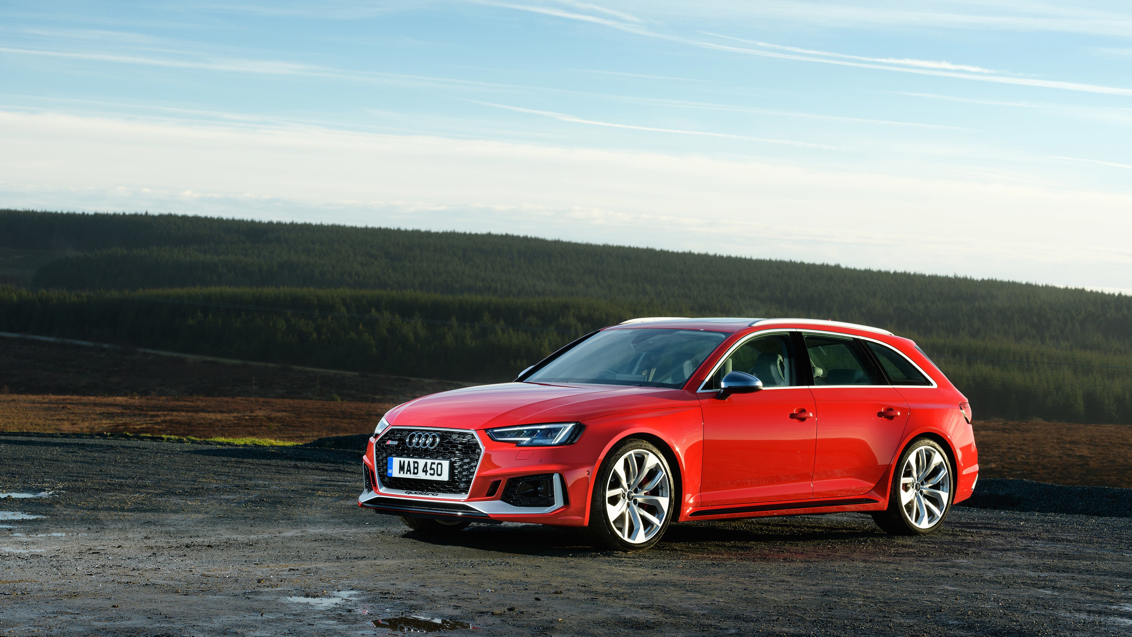 Red Audi RS 4 Avant 2018 4K HD Wallpaper