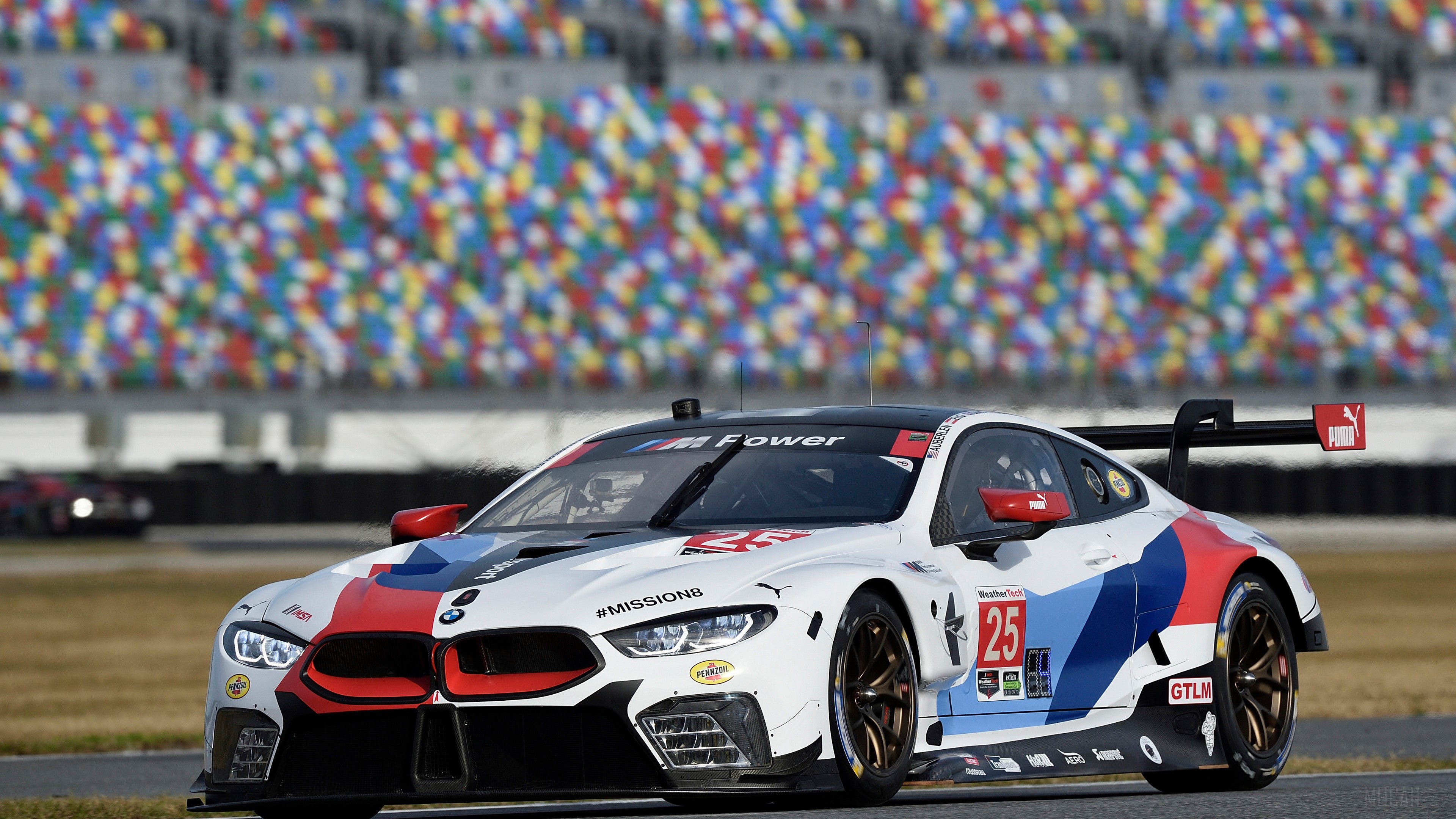 BMW M8 GTE race car on track HD Wallpaper