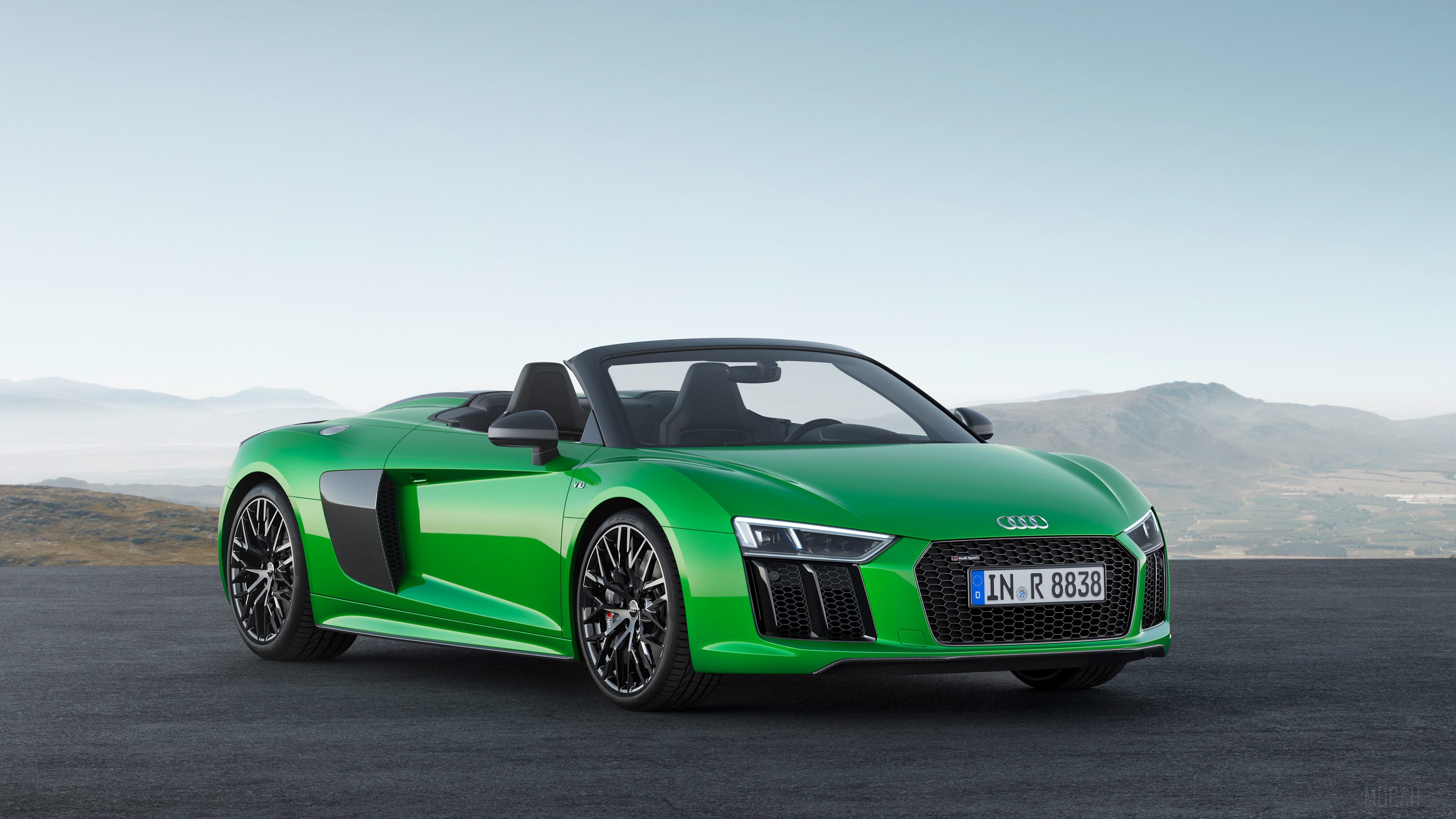 Green Audi R8 Spyder V10 Plus 4K HD Wallpaper