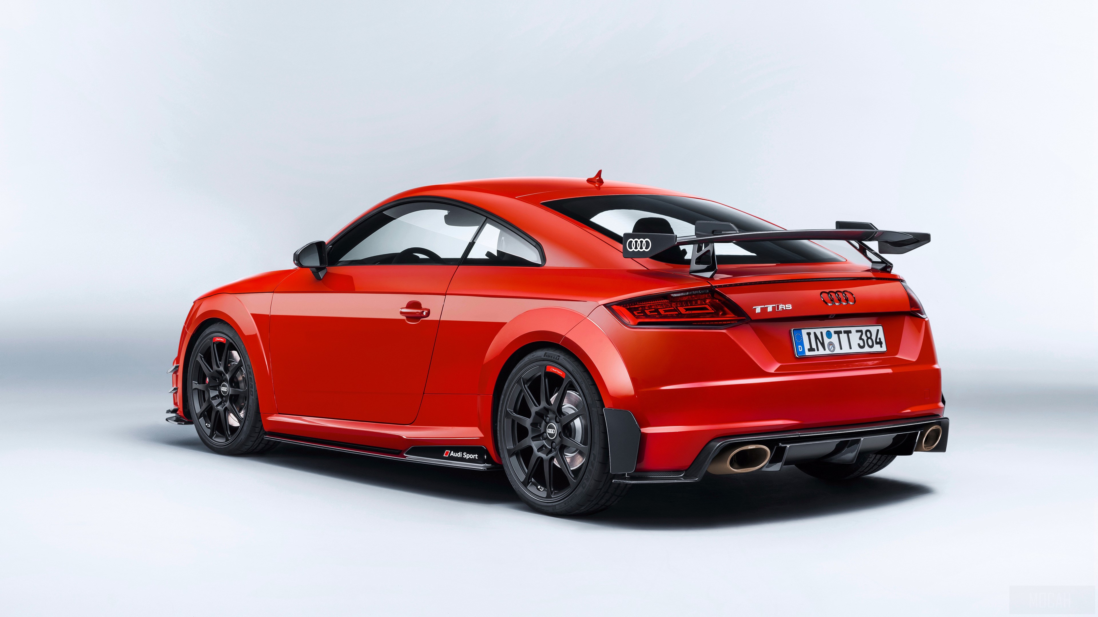 Red Audi TT RS with Performance Parts HD Wallpaper