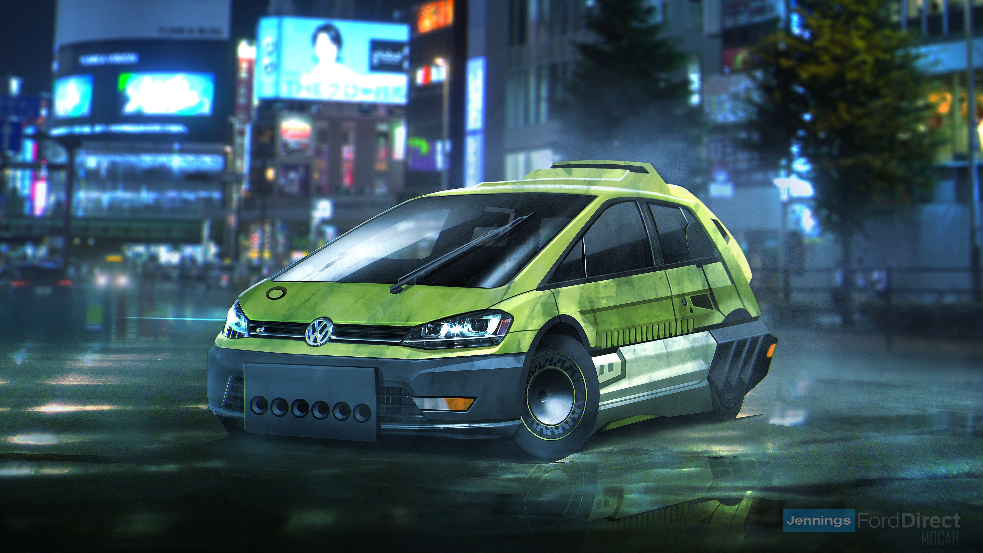 Blade Runner Volkswagen Golf Hatchback HD Wallpaper