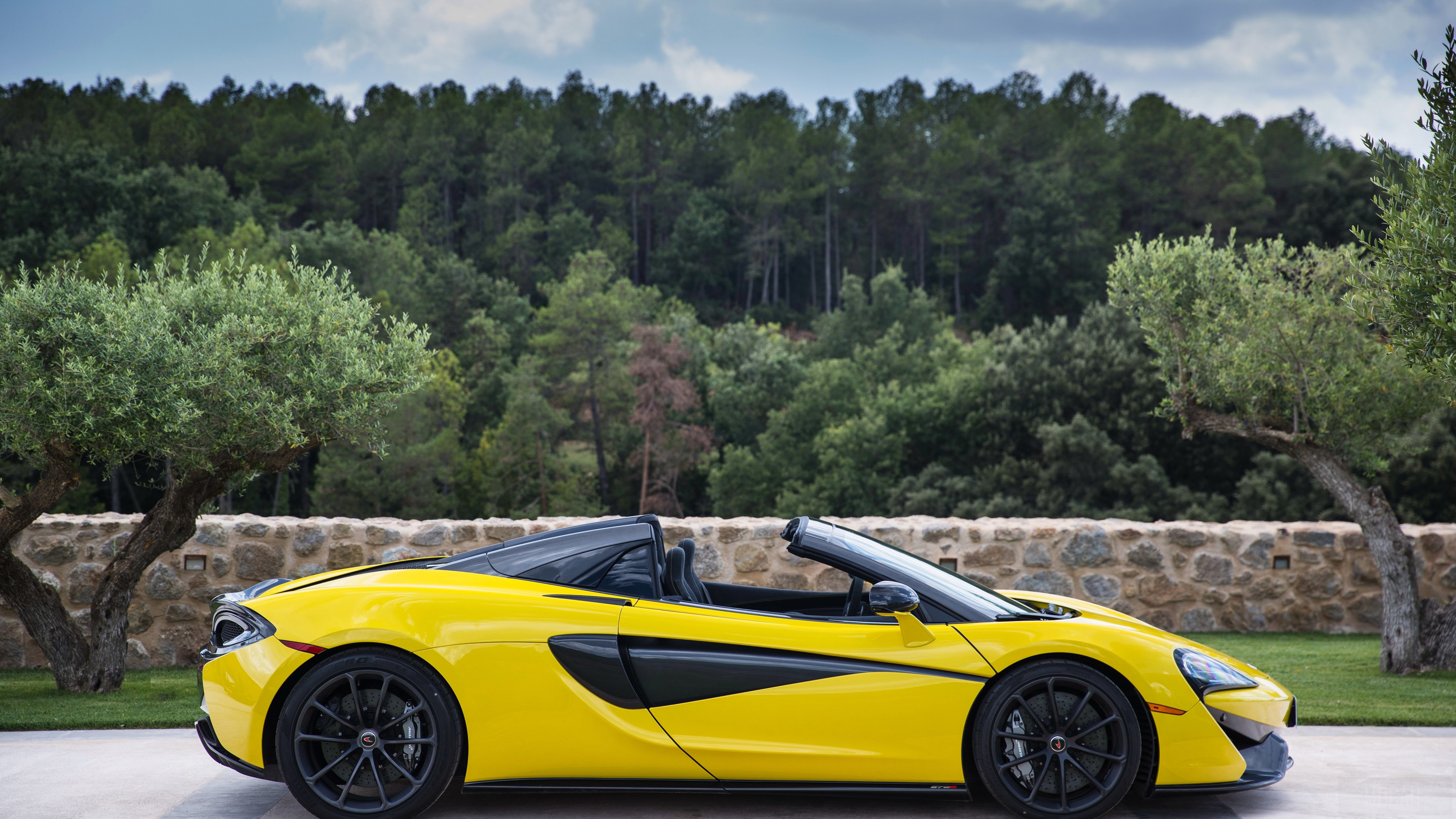 Yellow McLaren 570S Spider convertible 4K HD Wallpaper
