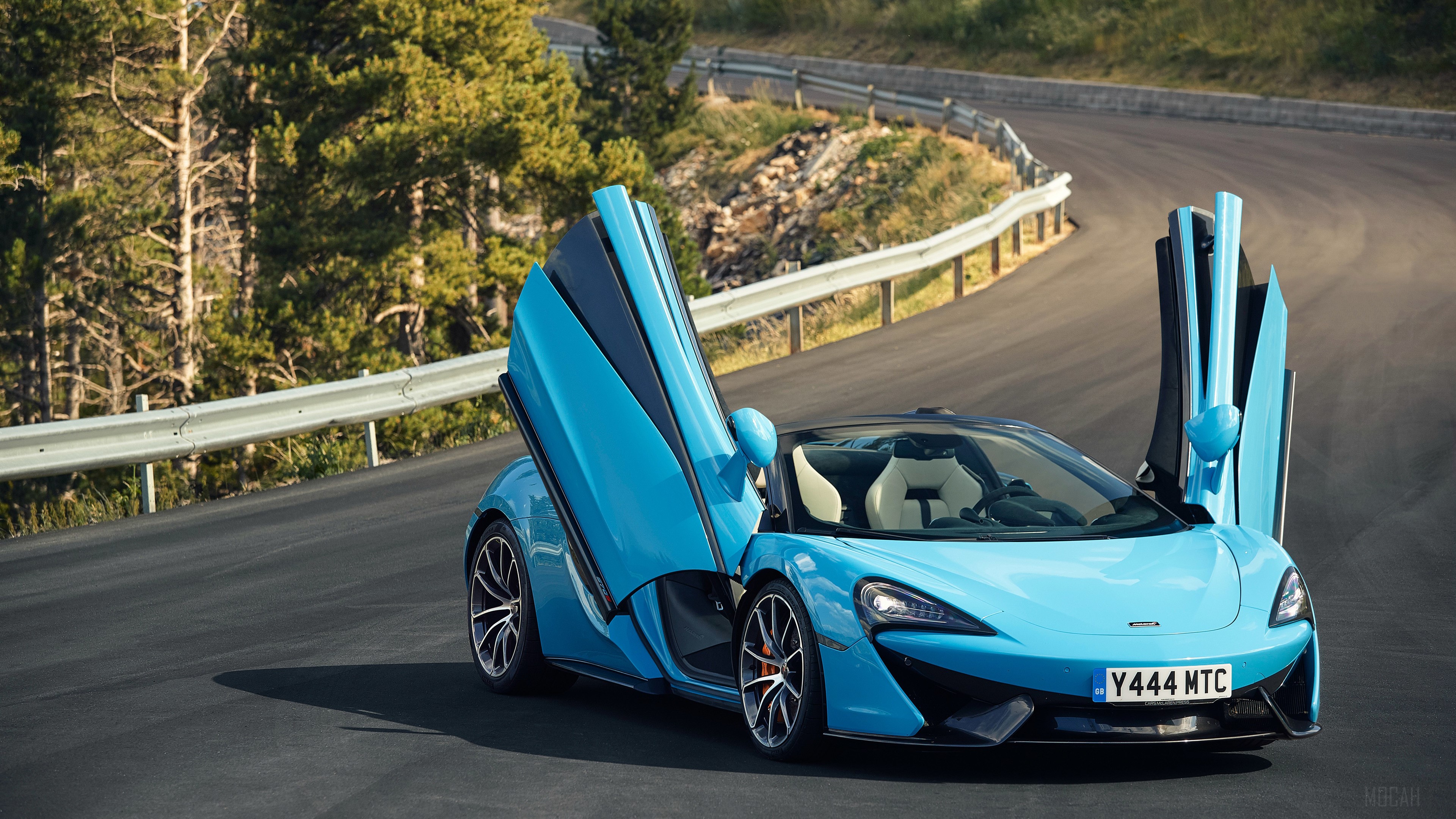 Blue McLaren 570S Spider Super Car 4K HD Wallpaper