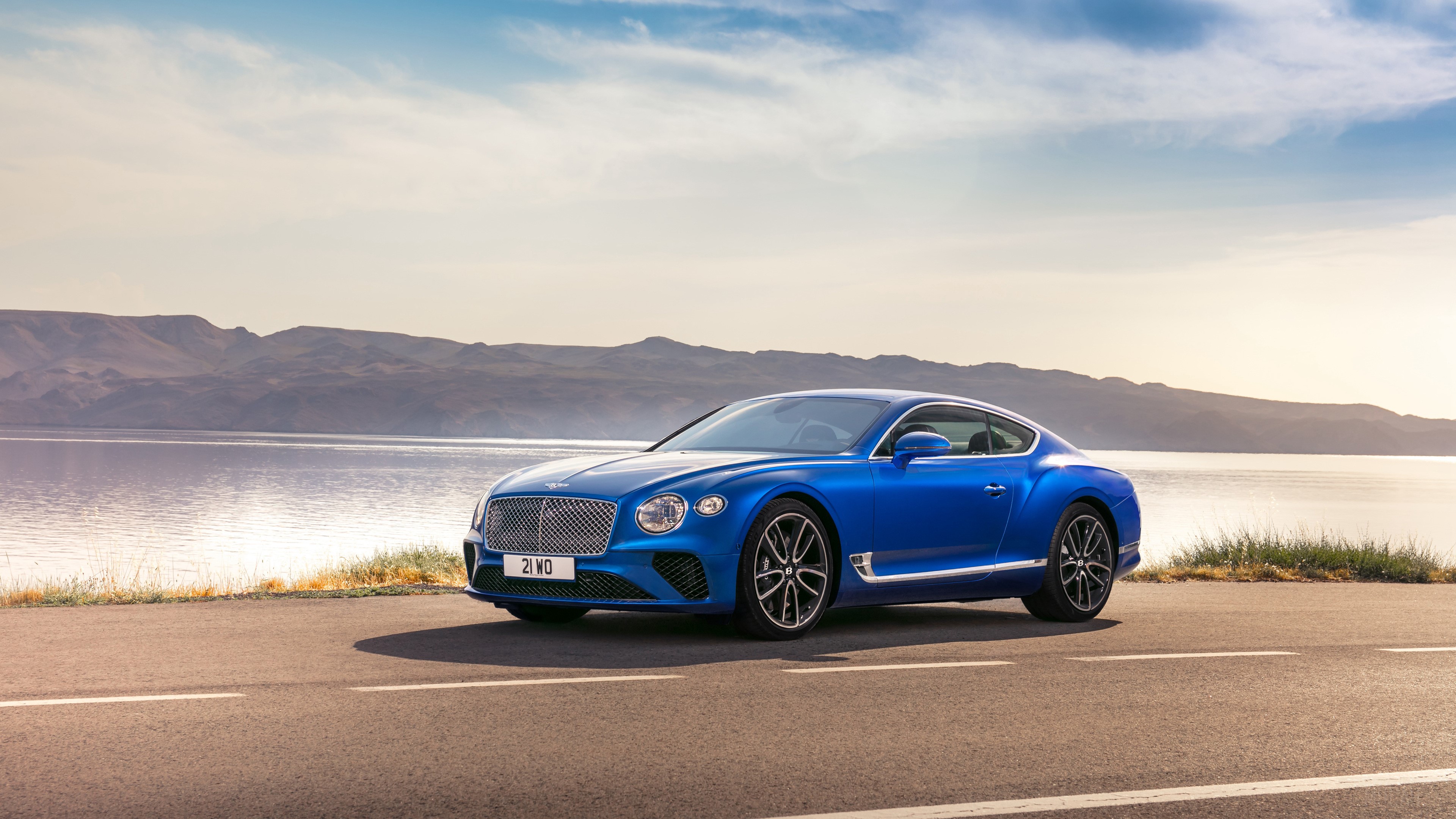 Blue Bentley Continental GT 2017 4K HD Wallpaper