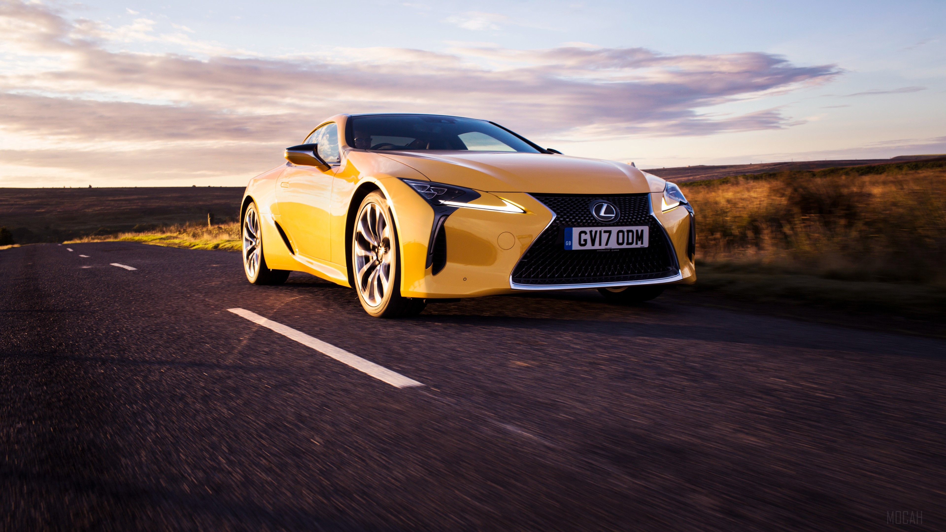 Yellow 2017 Lexus LC 500 4K HD Wallpaper