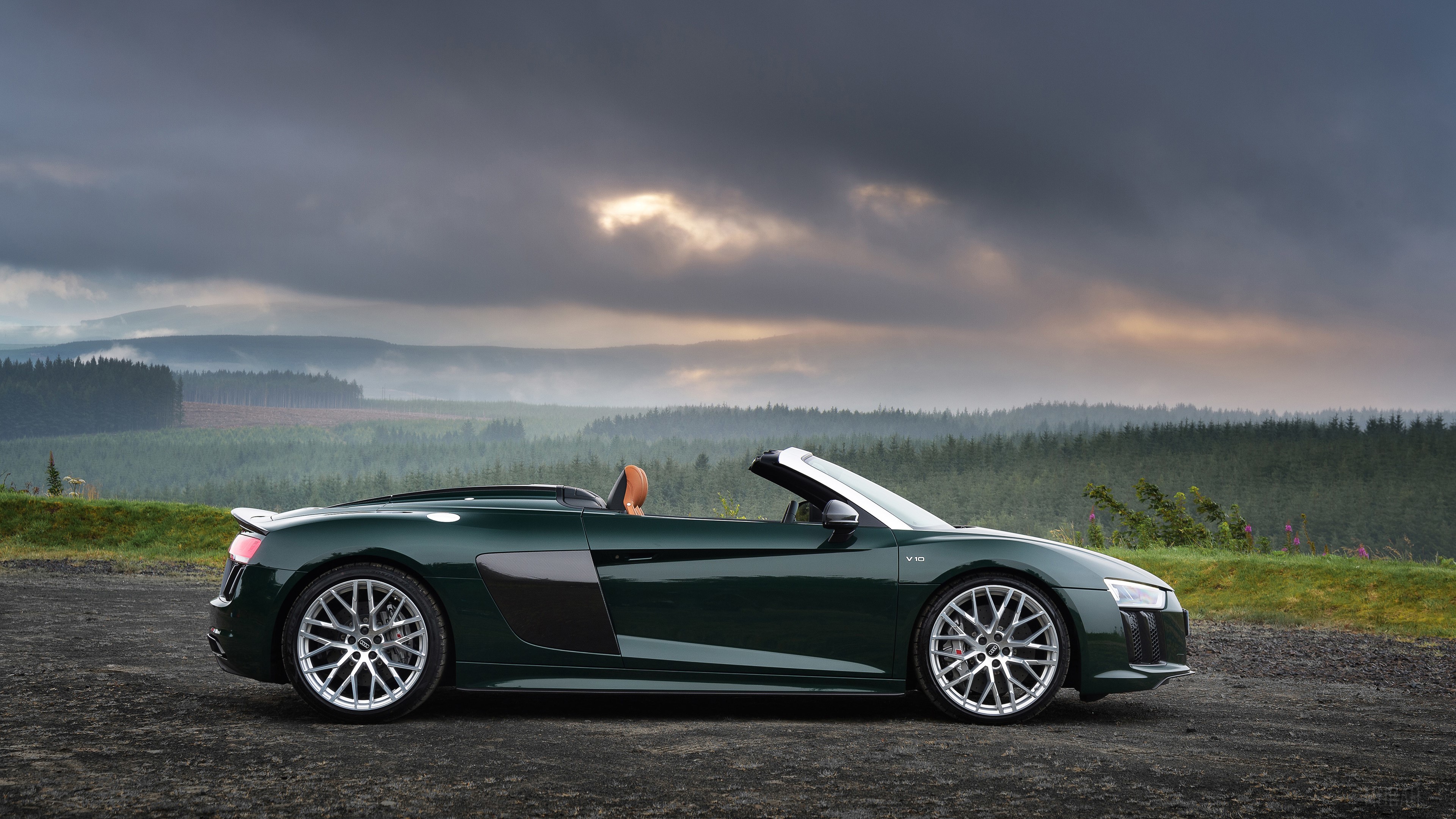 Audi R8 Spyder V10 Plus 4K Side View HD Wallpaper