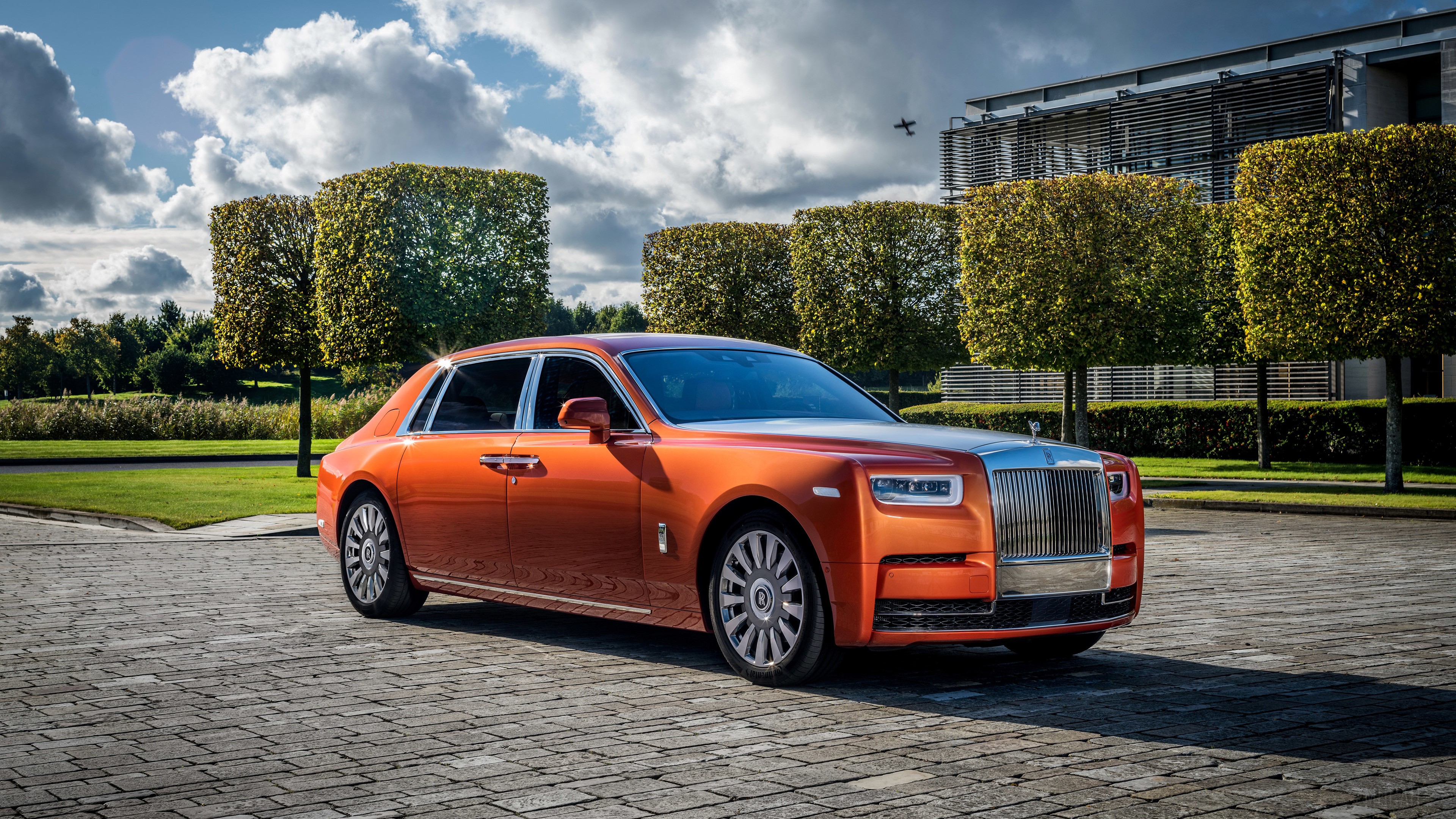 Orange Rolls Royce Phantom EWB 4K HD Wallpaper