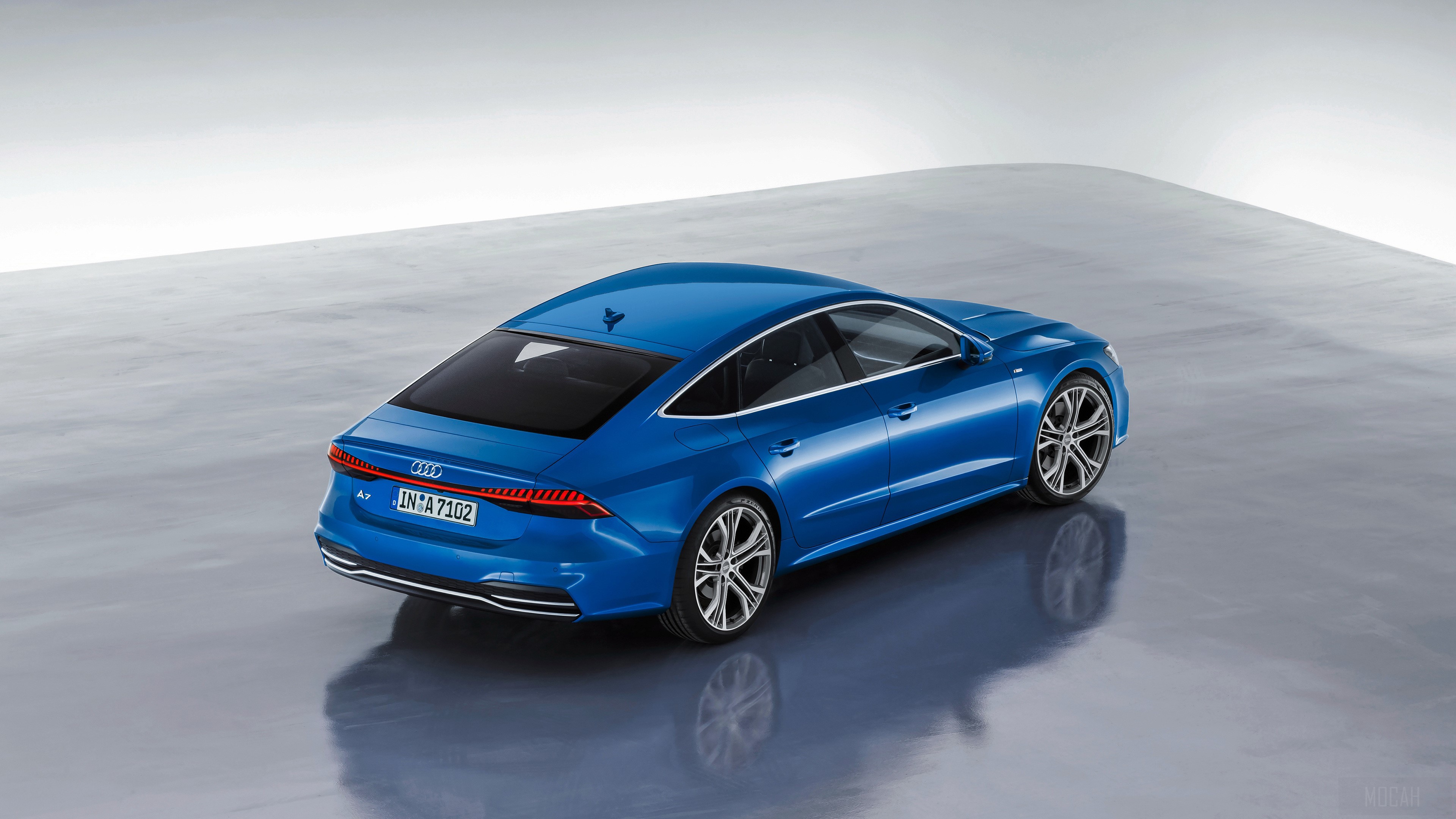 Blue Audi A7 Sportback Quattro S 4K HD Wallpaper