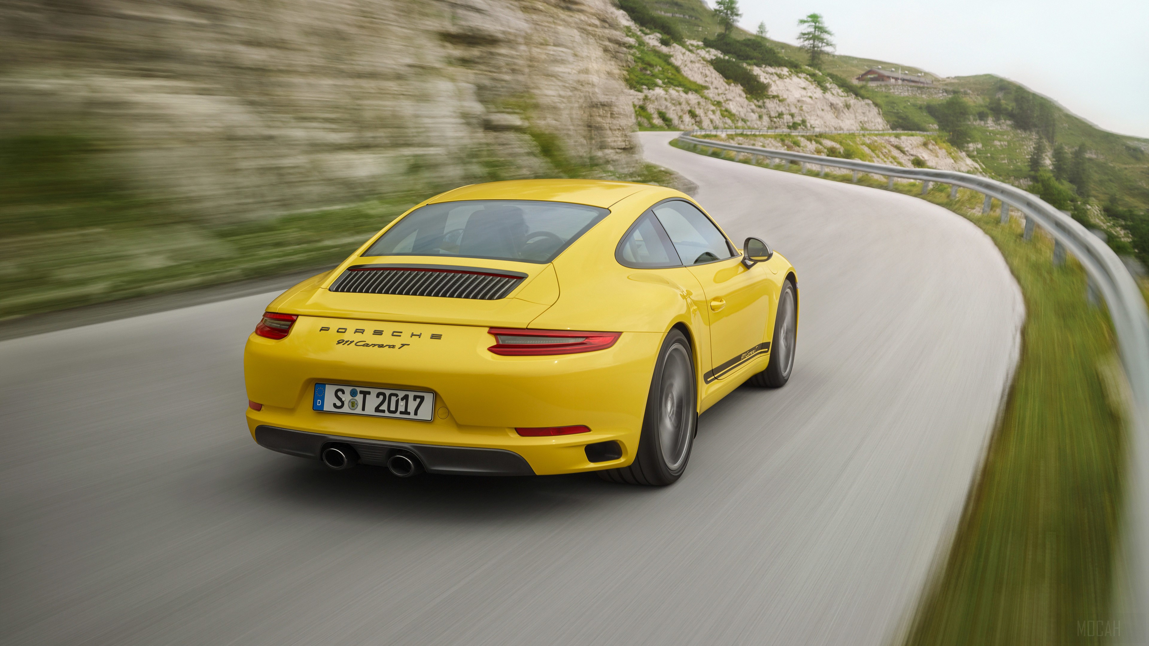 Yellow Porsche 911 Carrera T Coupe 2018 4K HD Wallpaper
