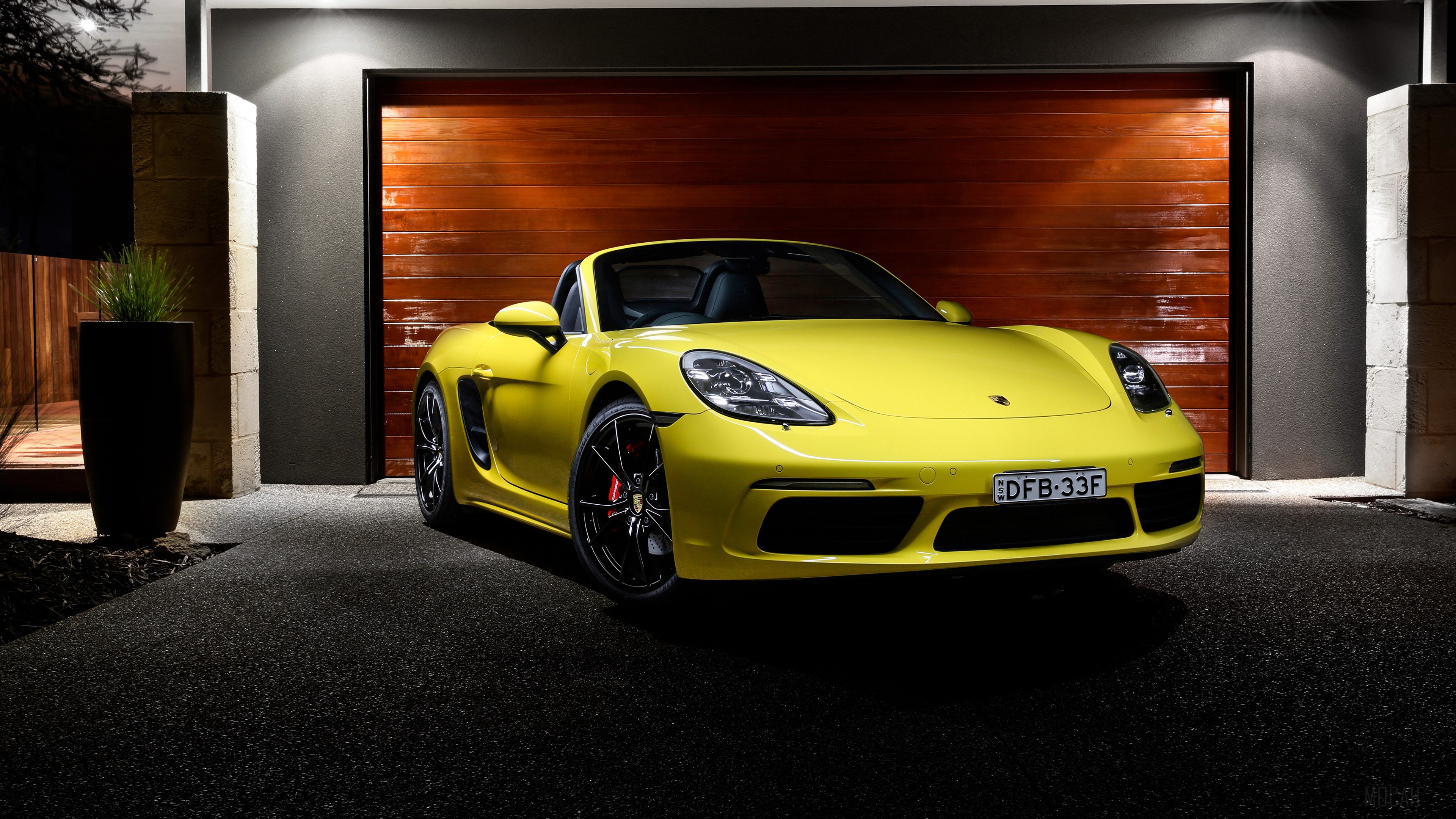Yellow Porsche 718 Boxster 4K HD Wallpaper