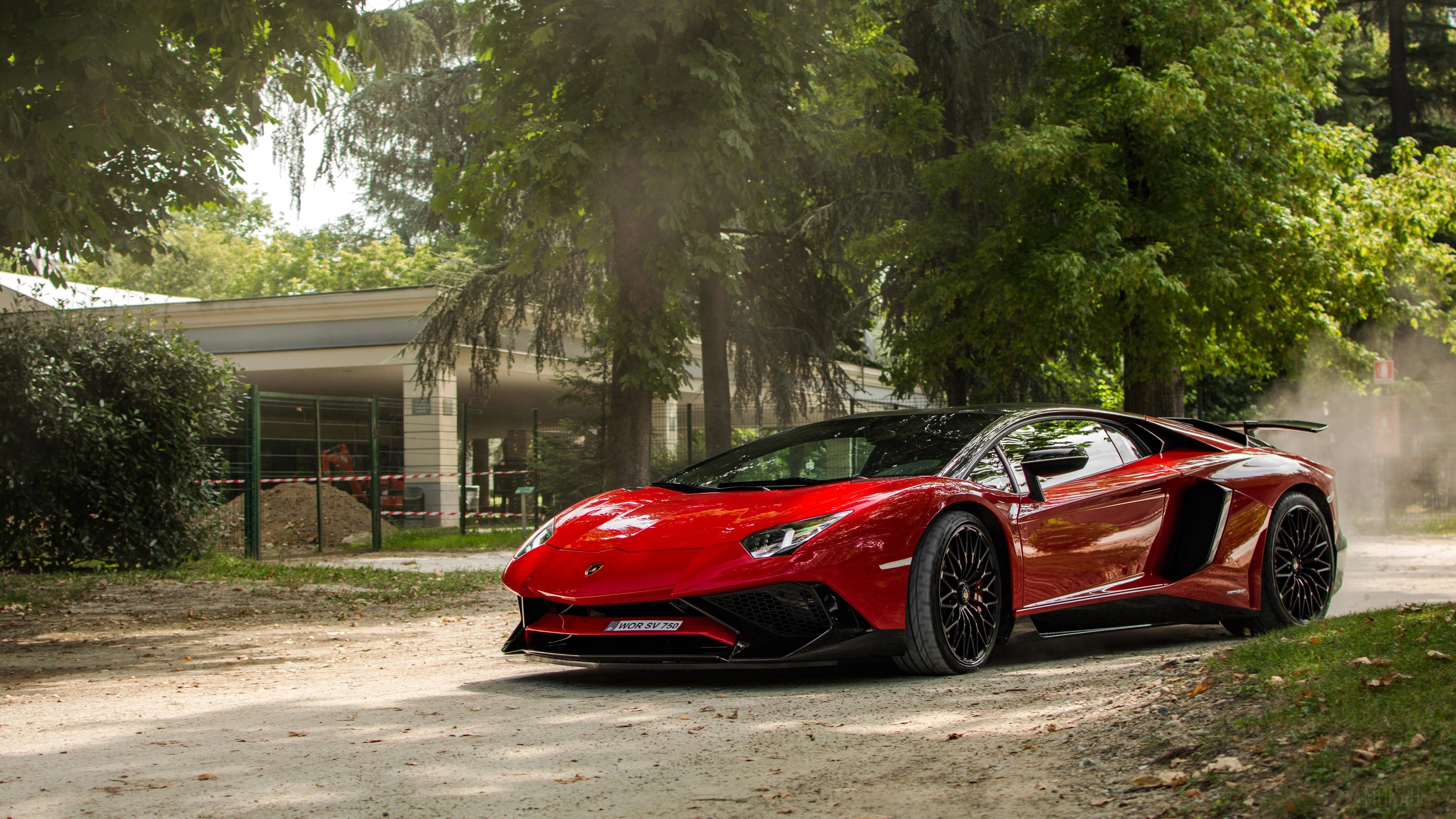 Red Lamborghini Aventador SVJ 4K HD Wallpaper