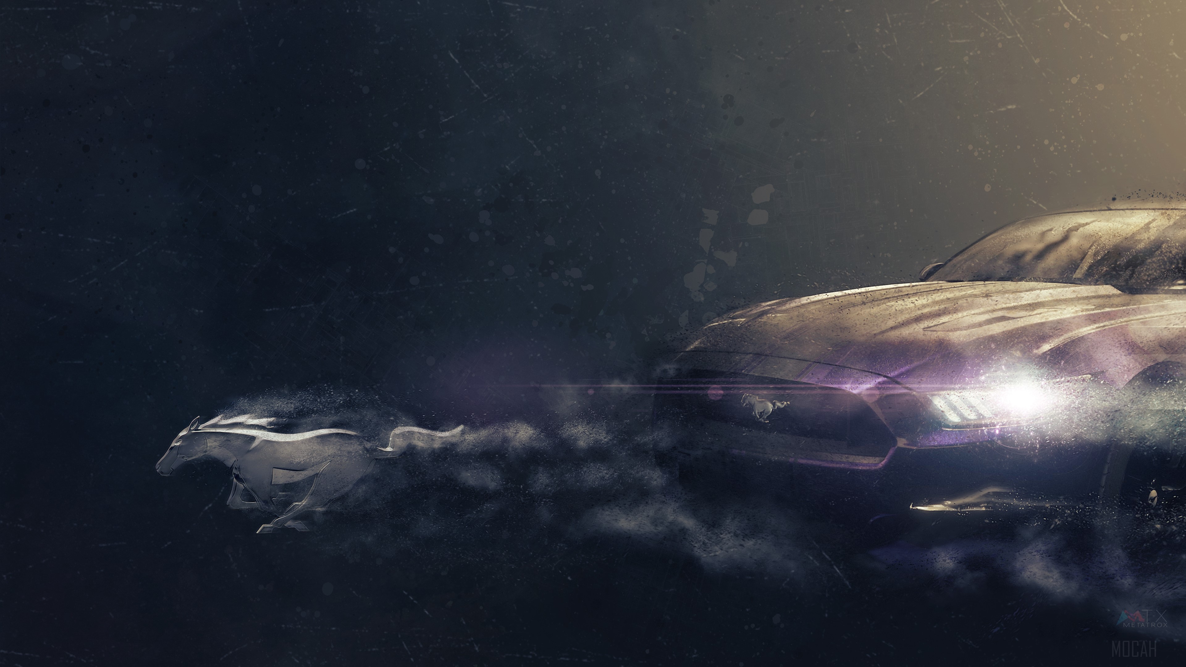 Ford Mustang car with a horse emblem HD Wallpaper