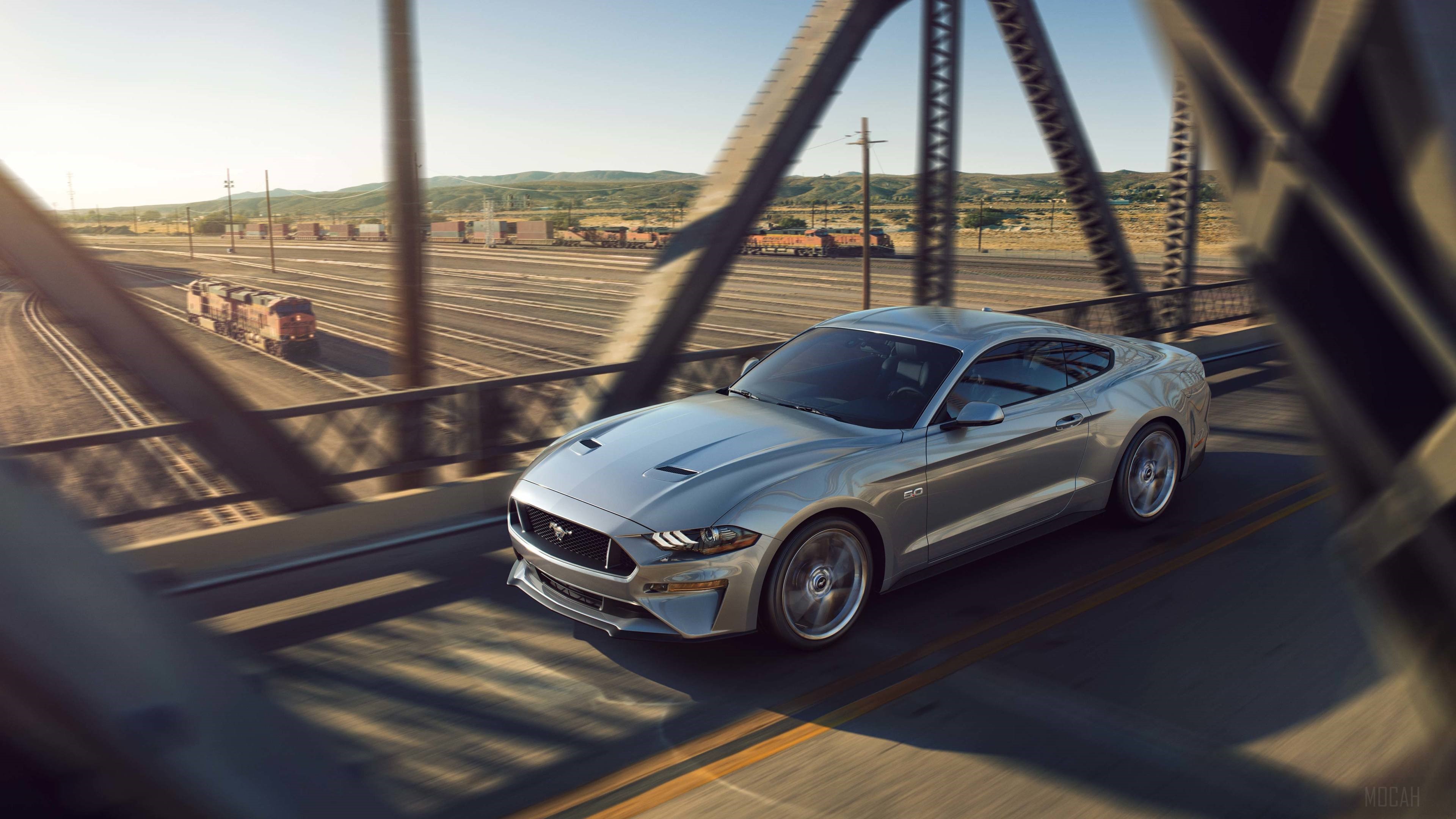 2018 Ford Mustang GT on a bridge HD Wallpaper