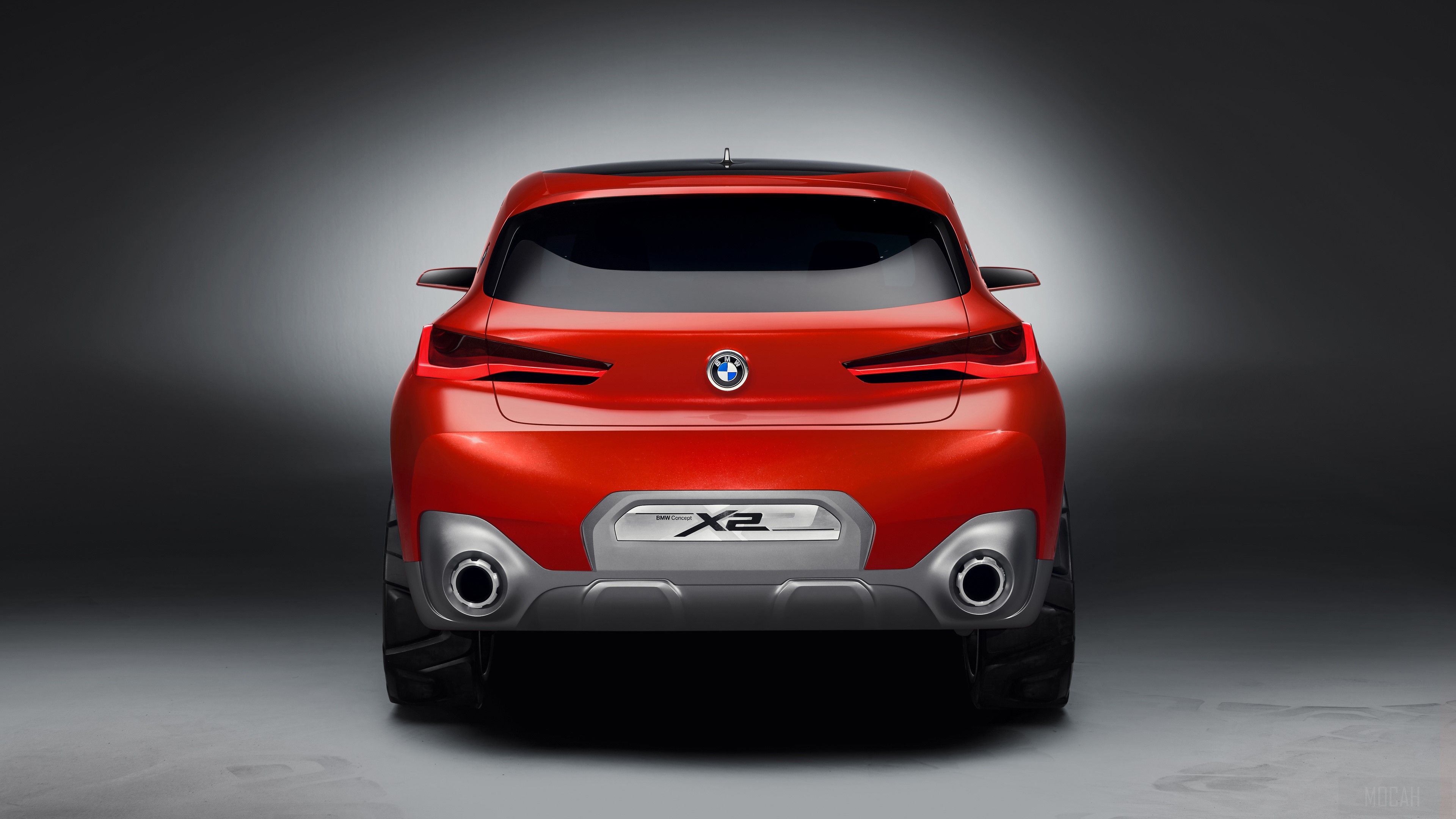 Red BMW X2 Concept Car Rear View 4K HD Wallpaper