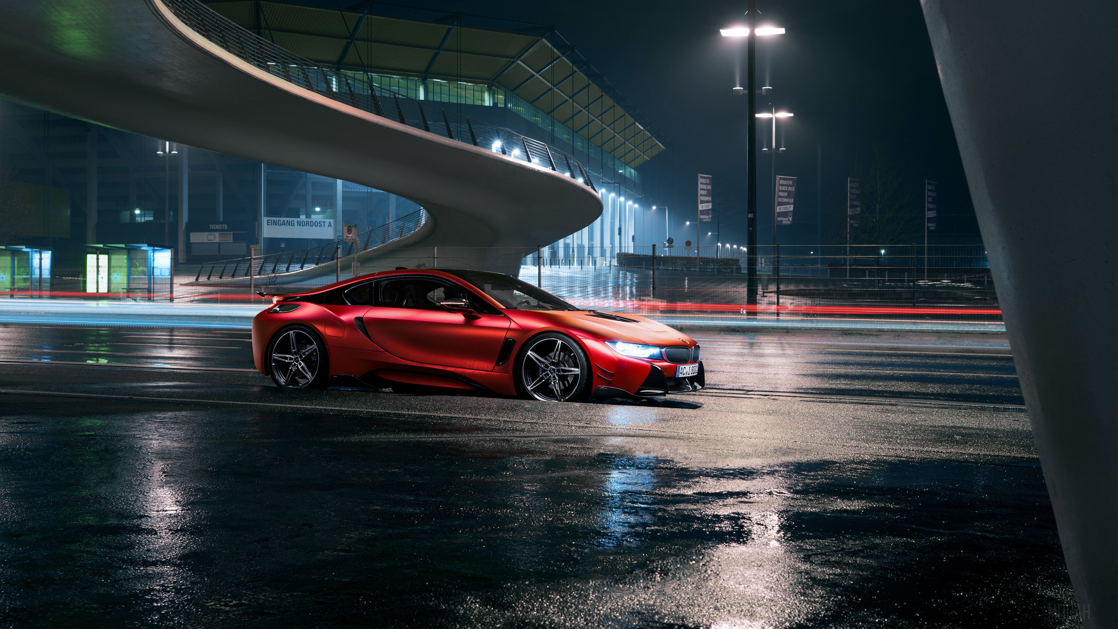 Red BMW i8 2017 4K HD Wallpaper