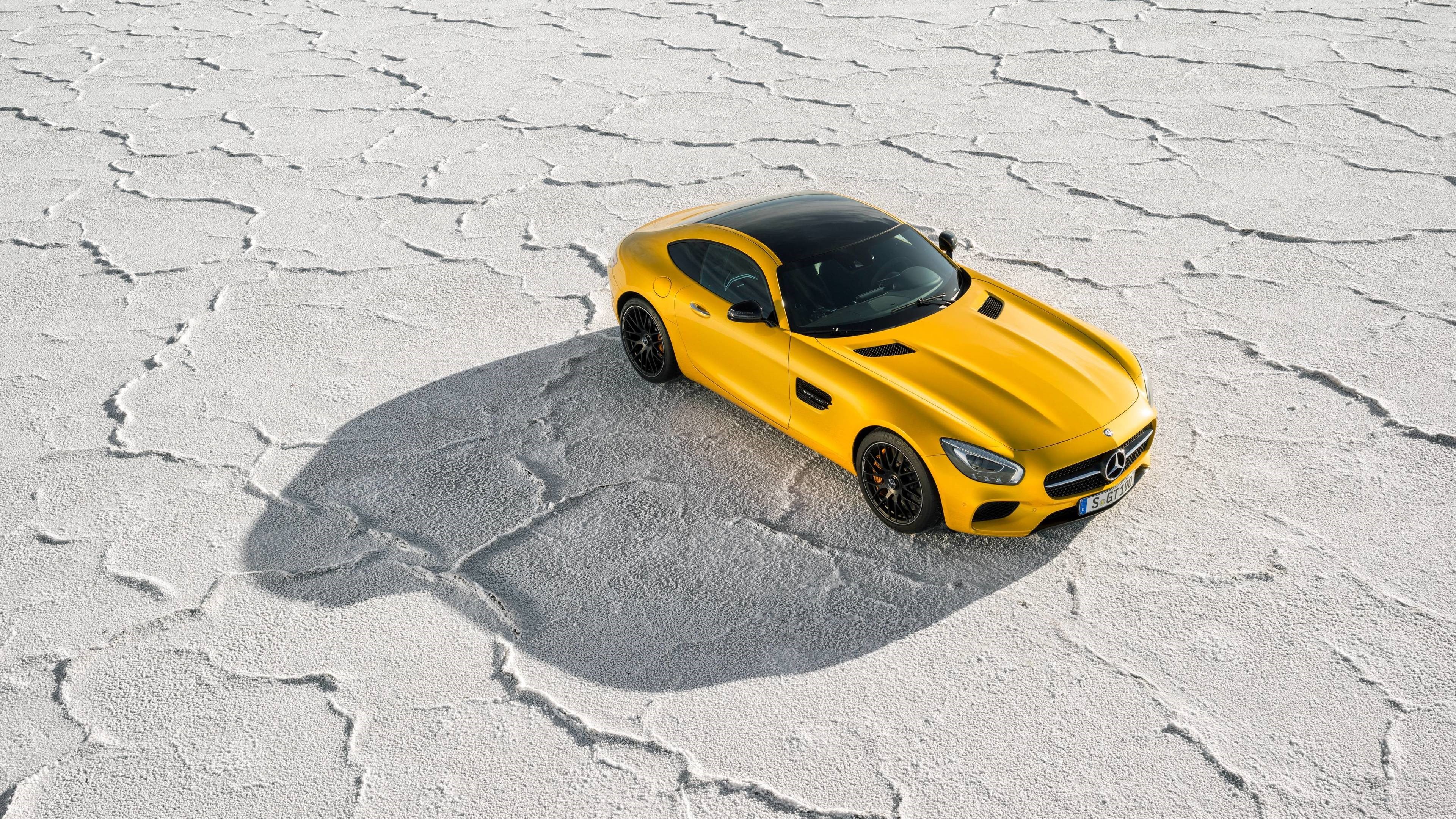 Yellow 2018 Mercedes-Benz AMG GT 4K HD Wallpaper